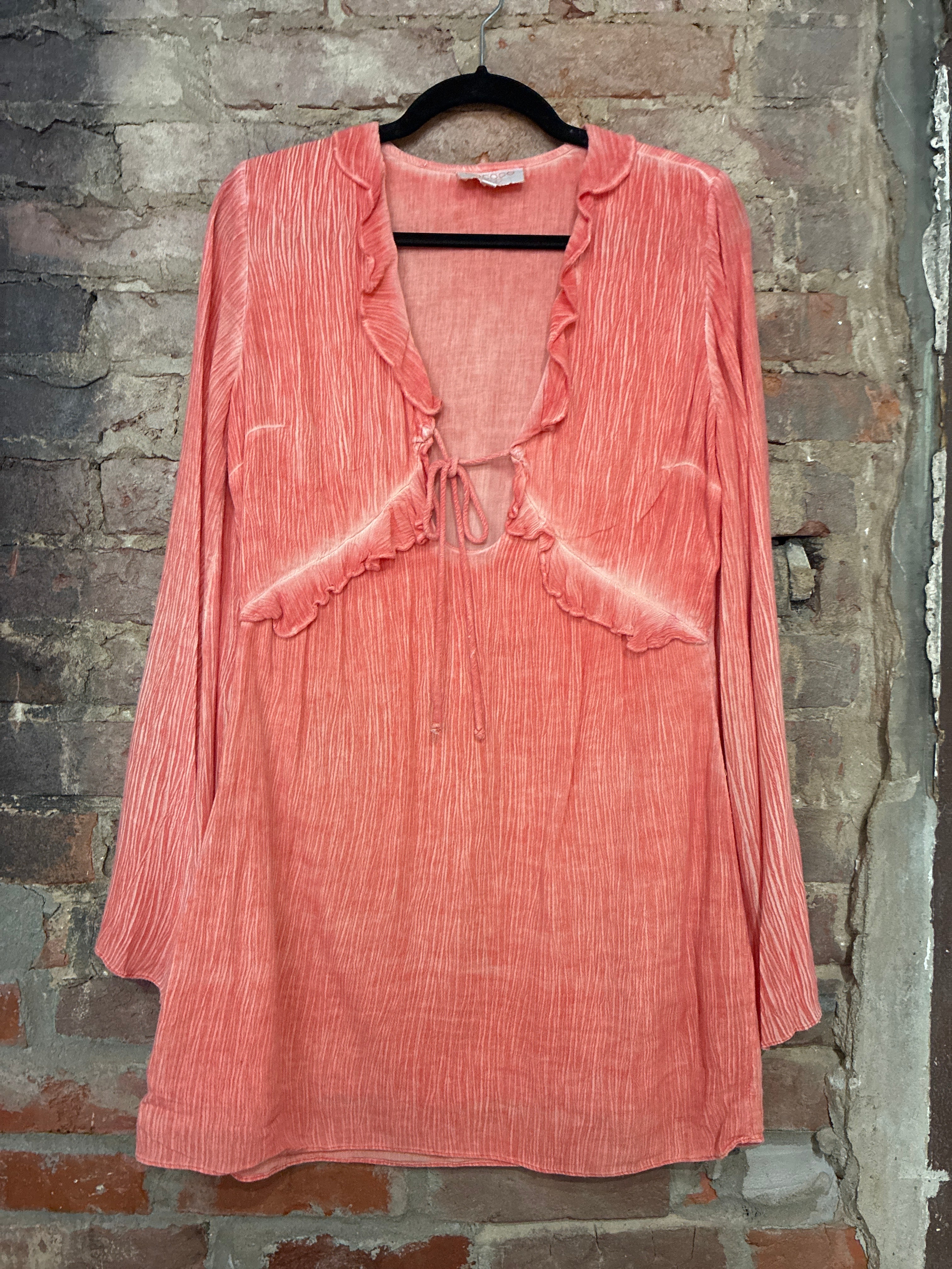 Rococo Sand Coral Ruffle Dress