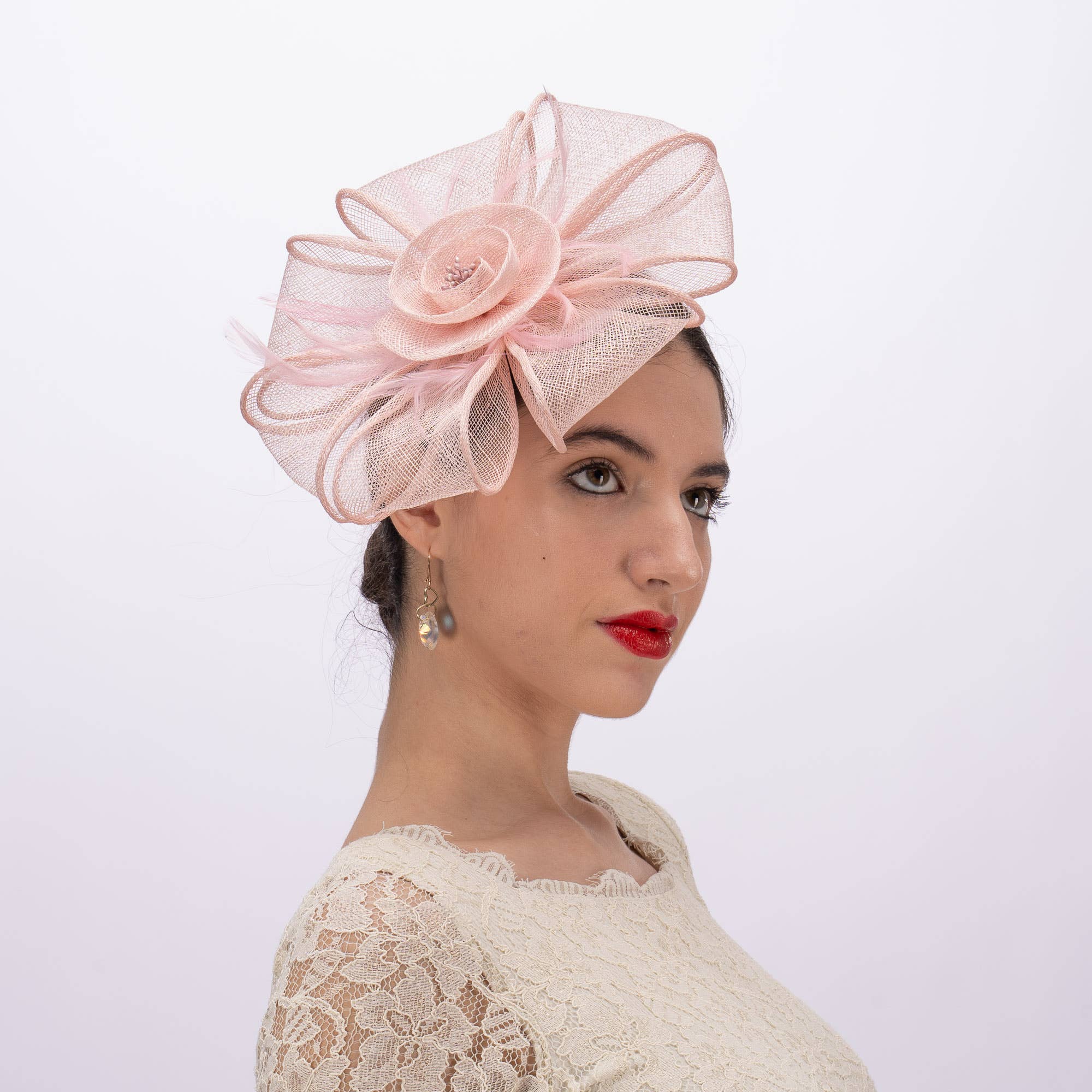 Flower Fascinator Supported With A wire Headband