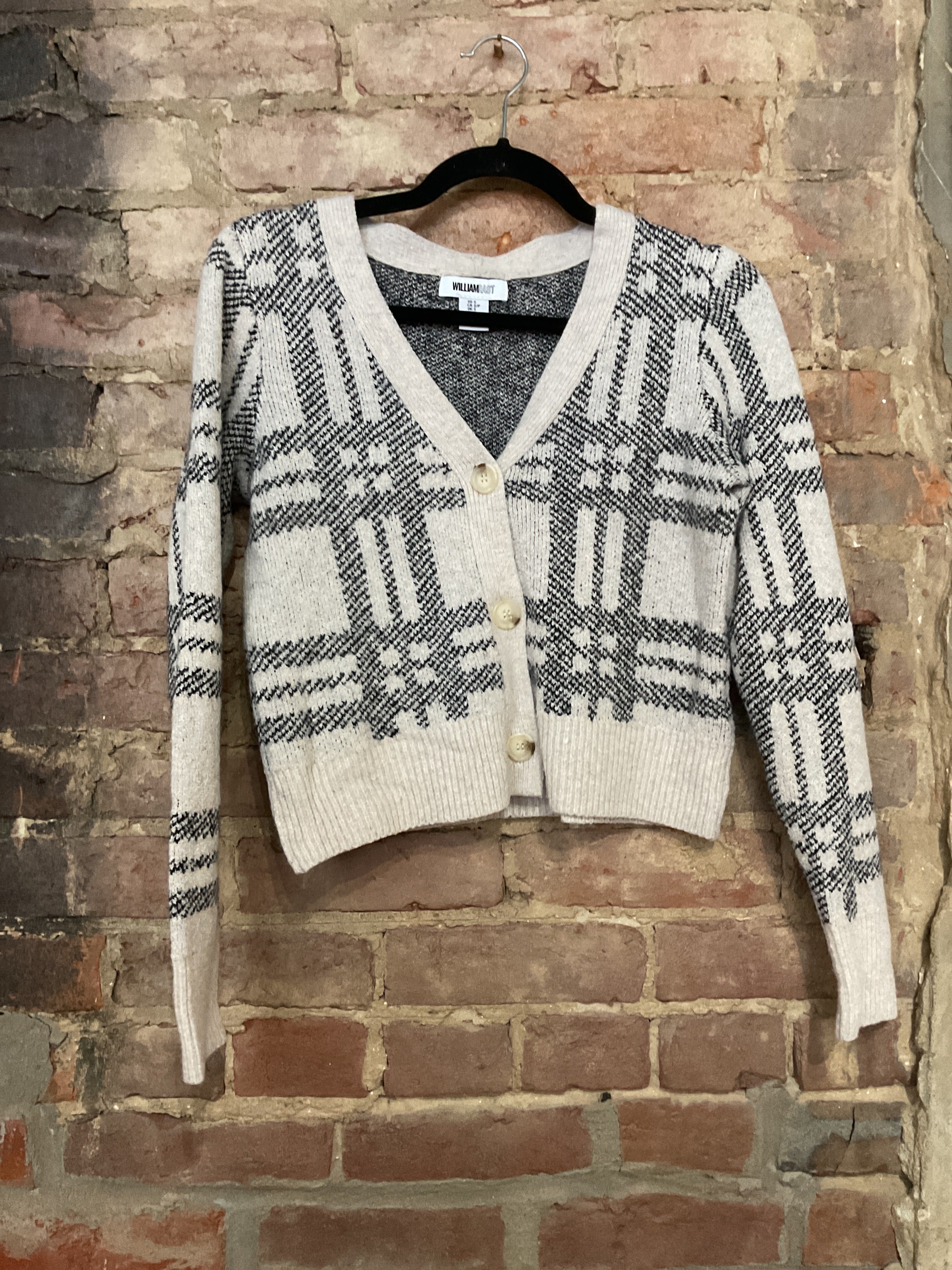 Cropped Plaid Cardigan Sweater