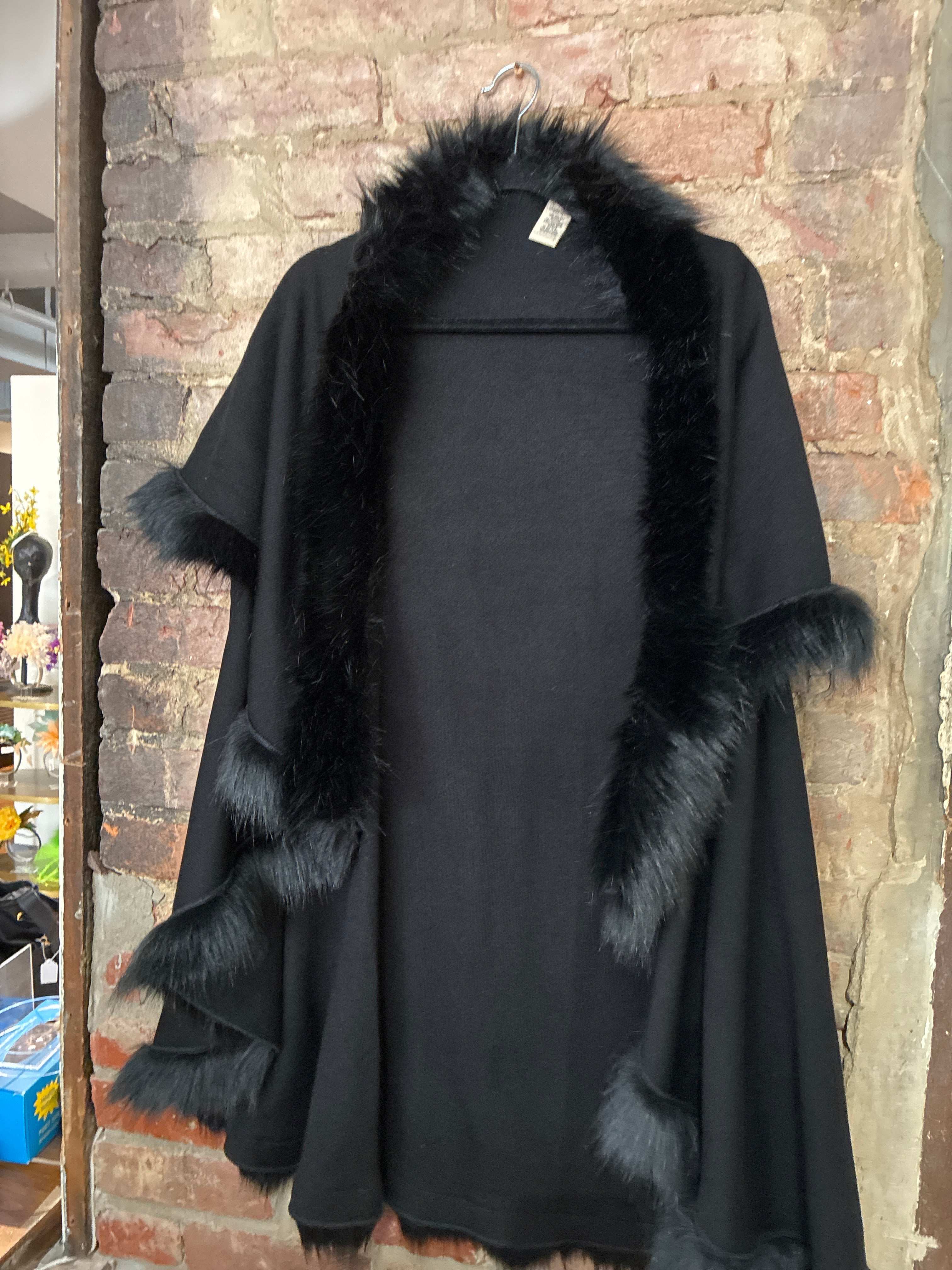 Black Faux Fur Vest