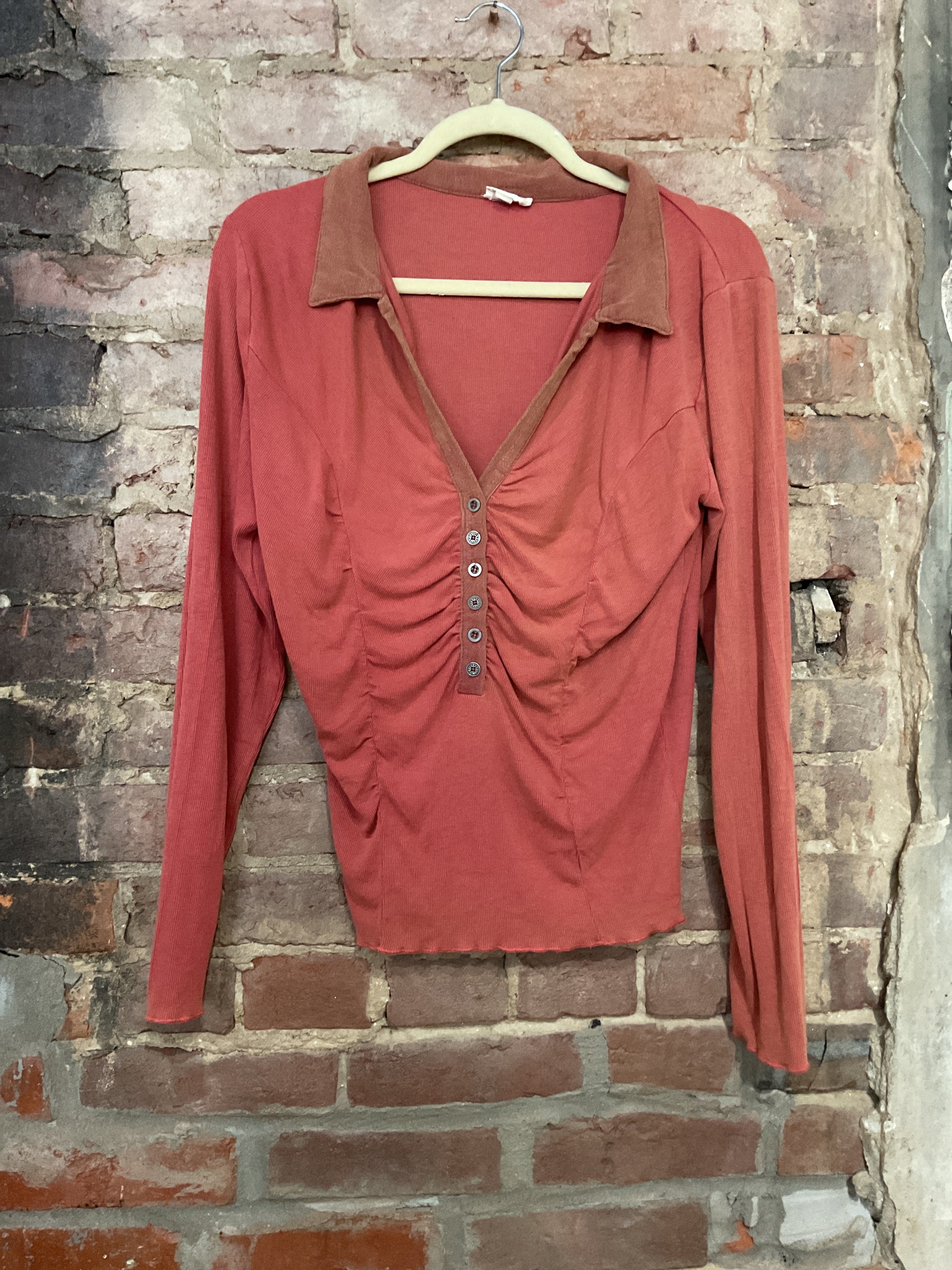 Burnt Orange Ruched Top