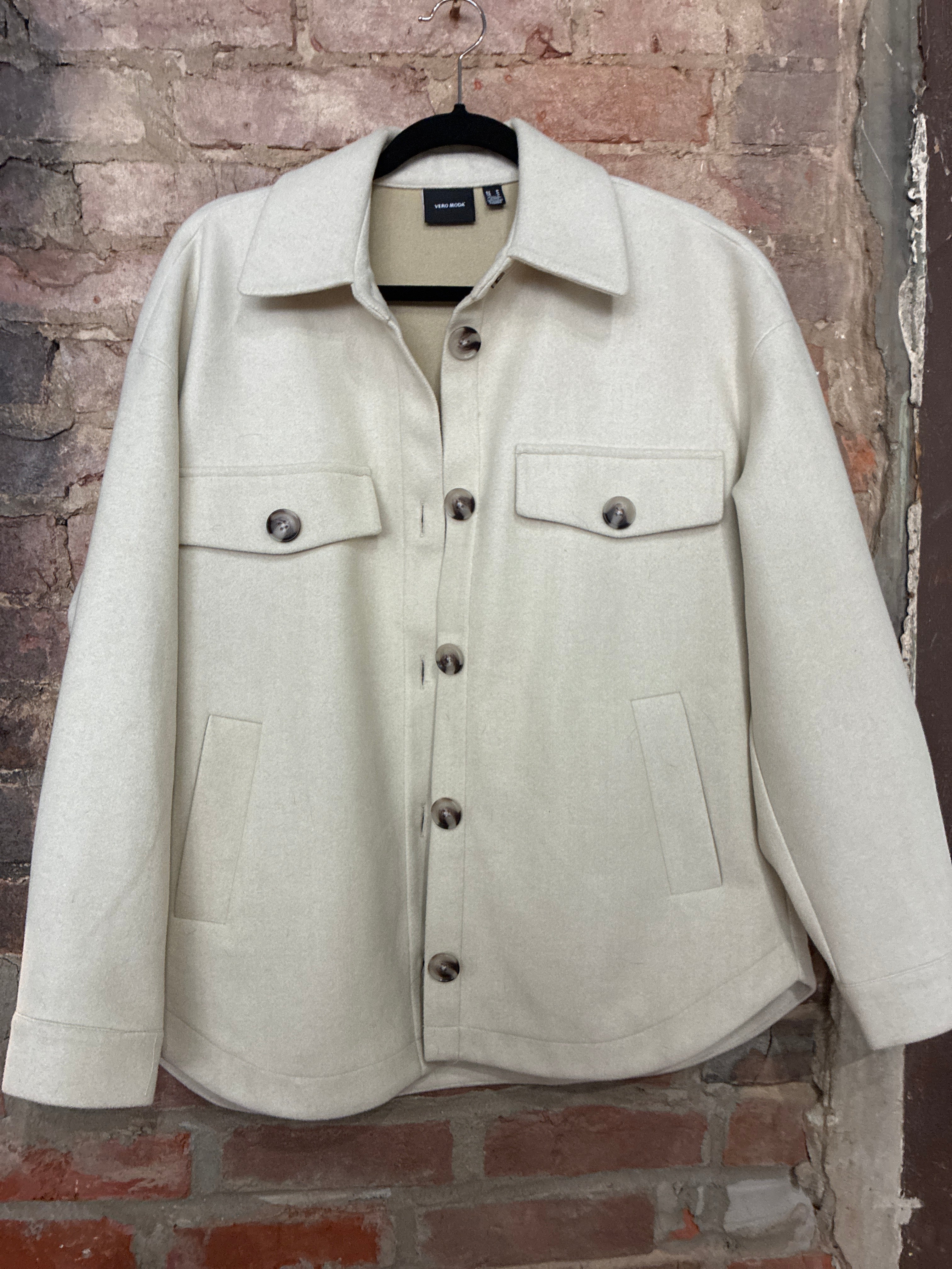 Vera Moda Cream Button Up Jacket