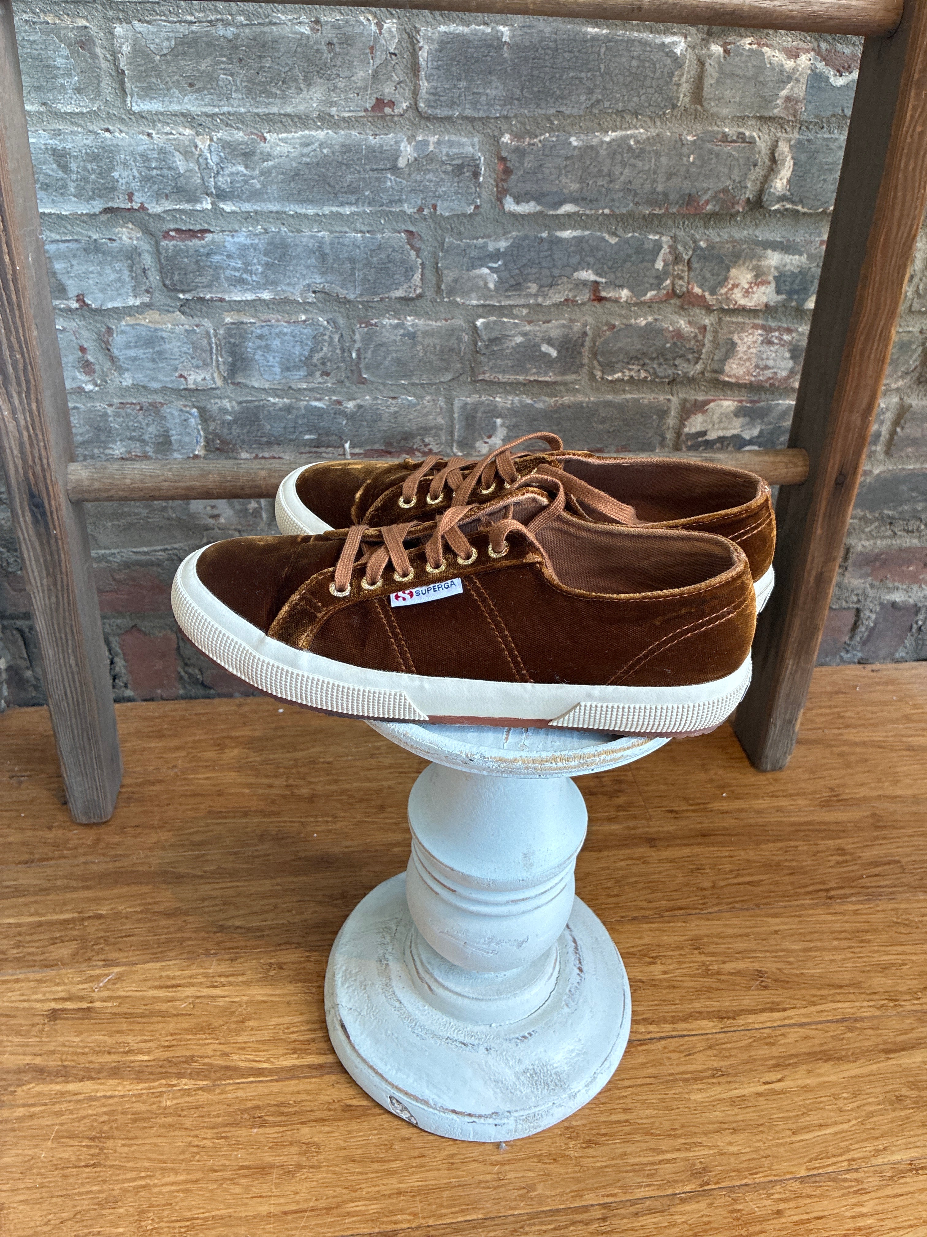 Superga Brown Velvet Sneakers 39.5