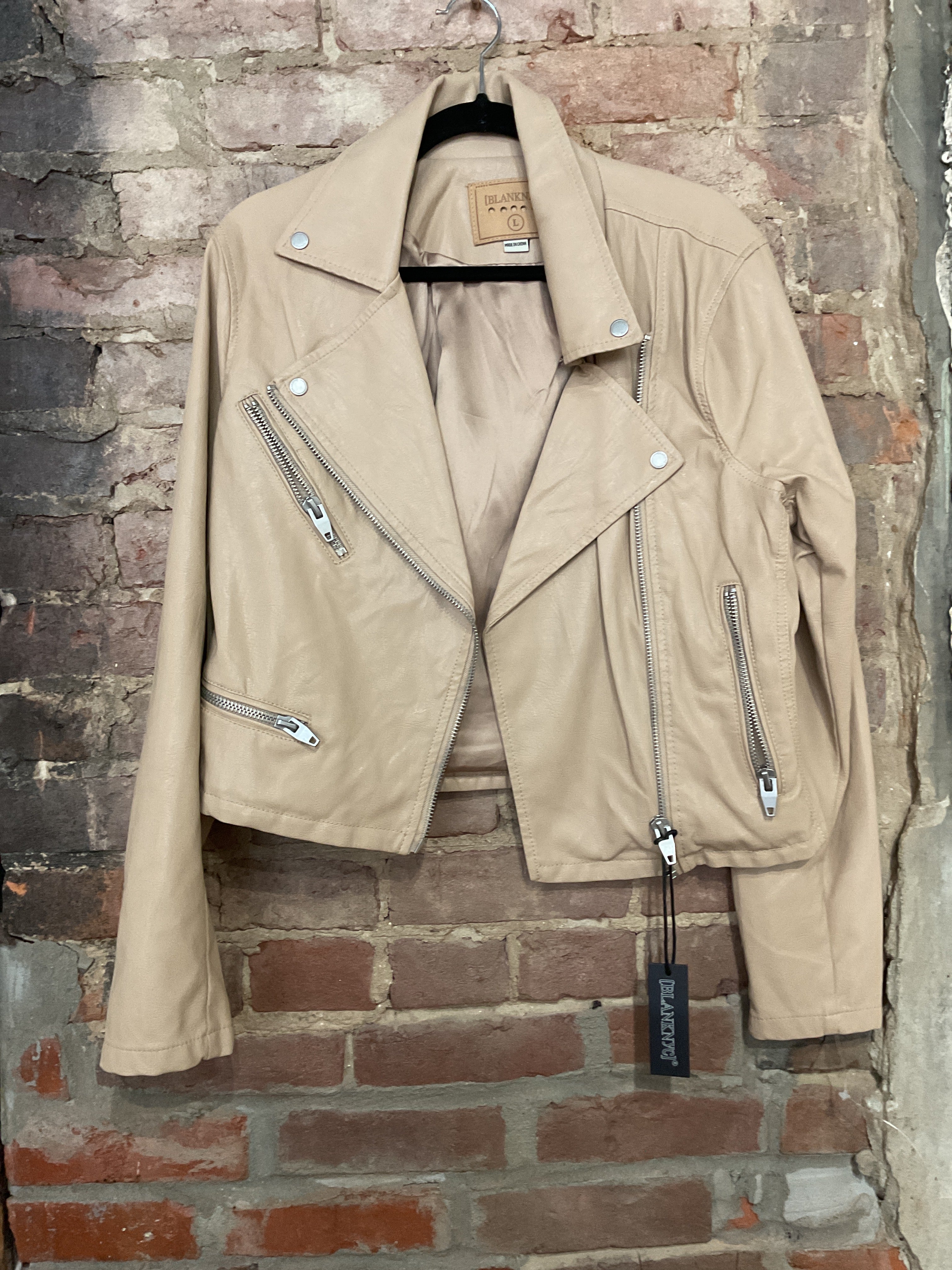 Cream Leather Jacket