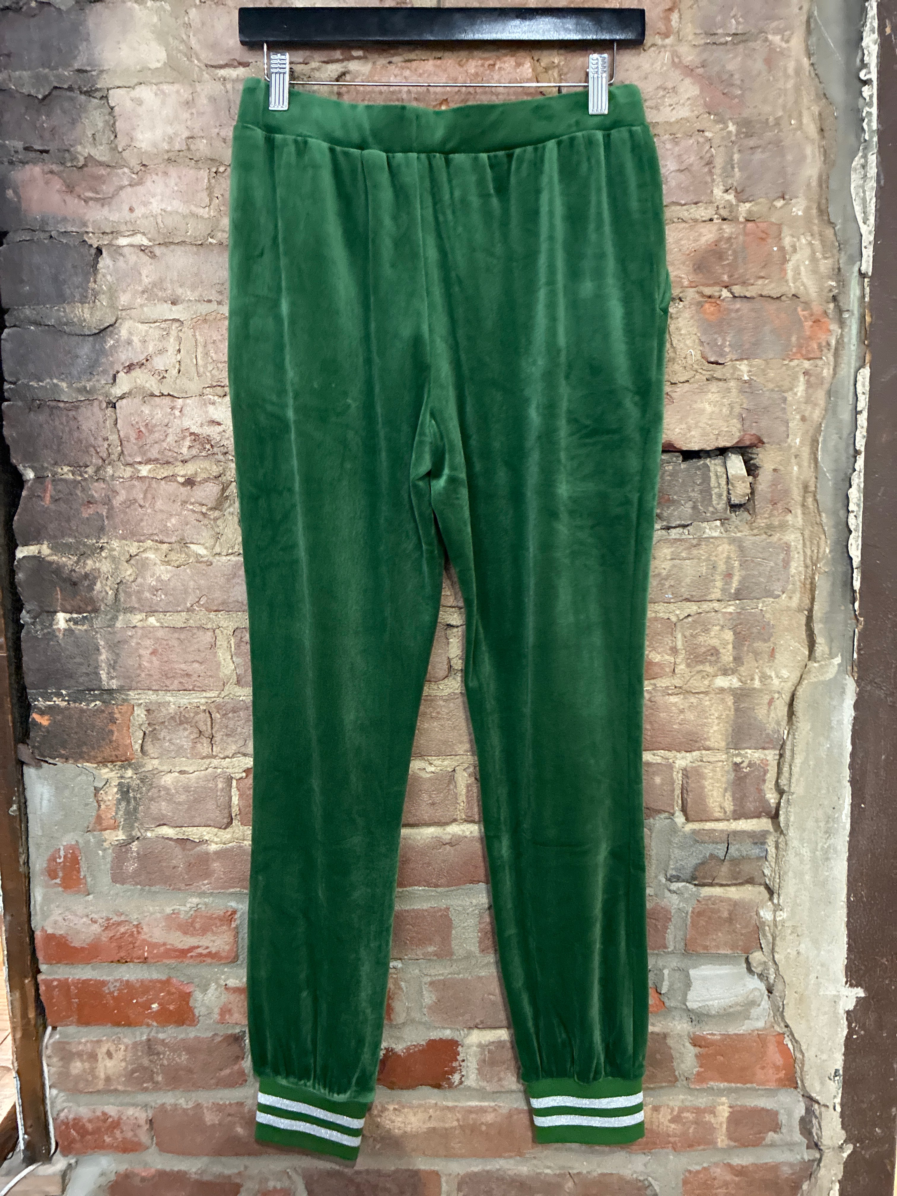 Kate & Mallory Green Velour Joggers S