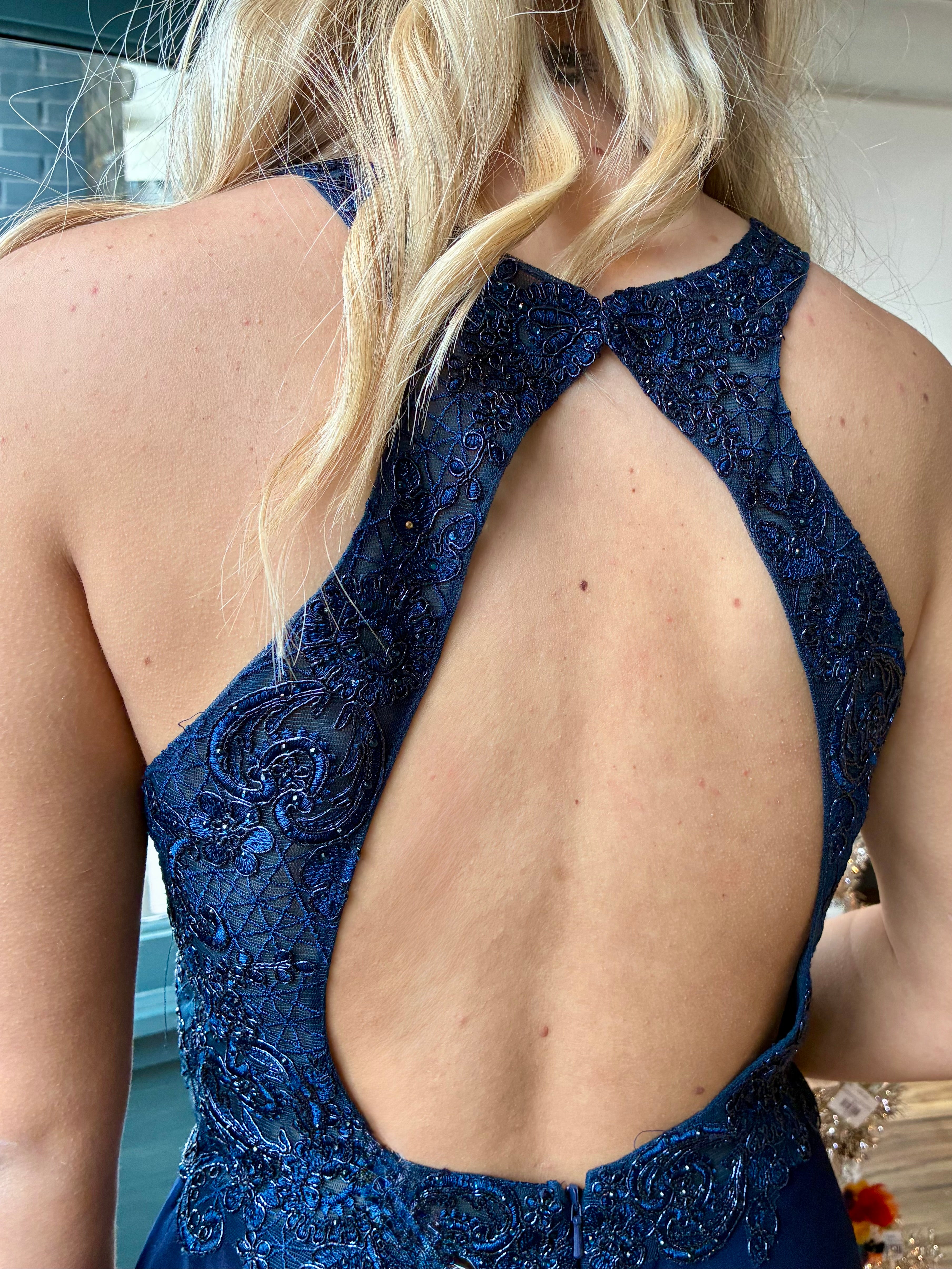 Navy Formal Mini Dress