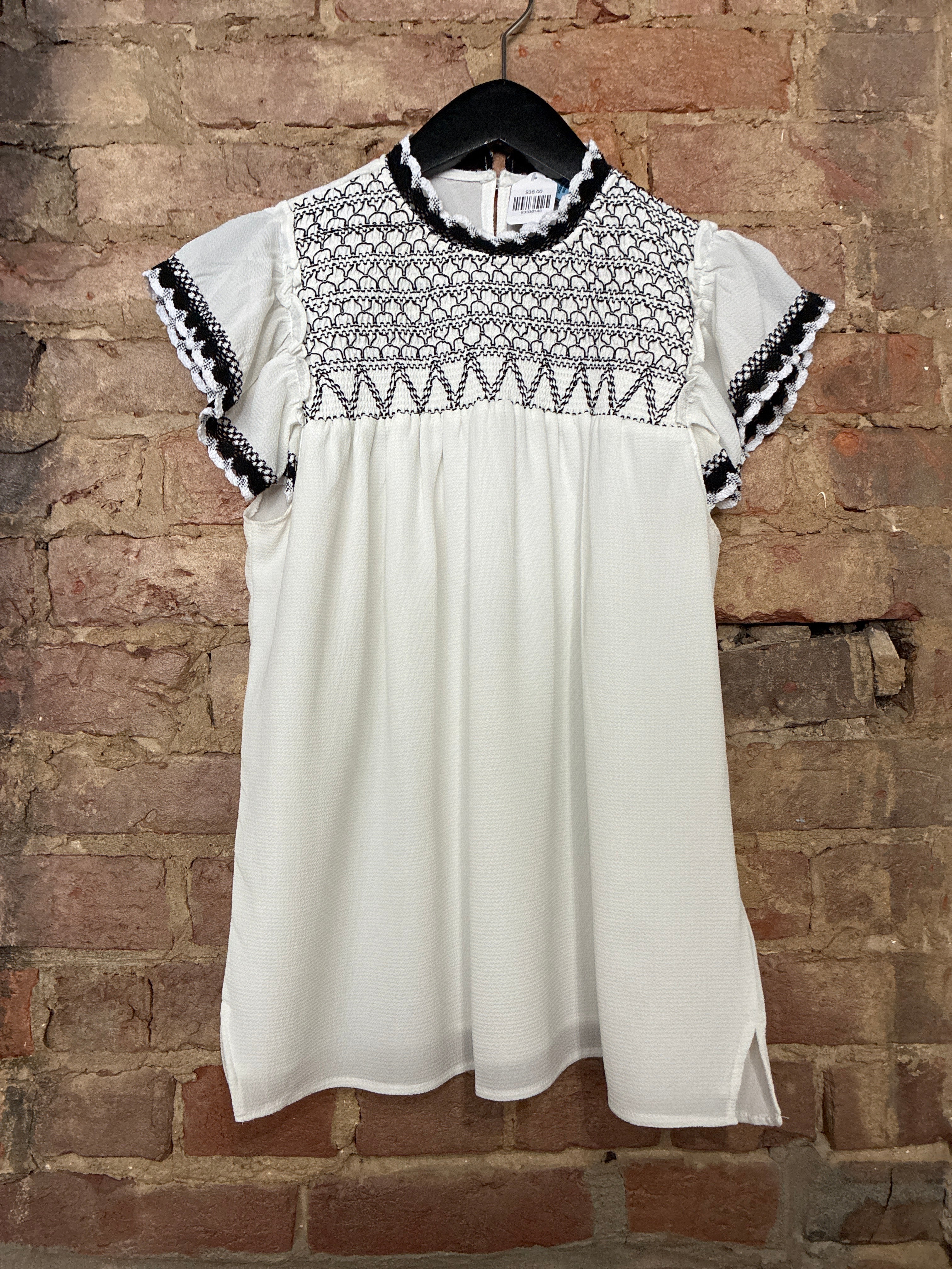 Flutter Embroidered Top