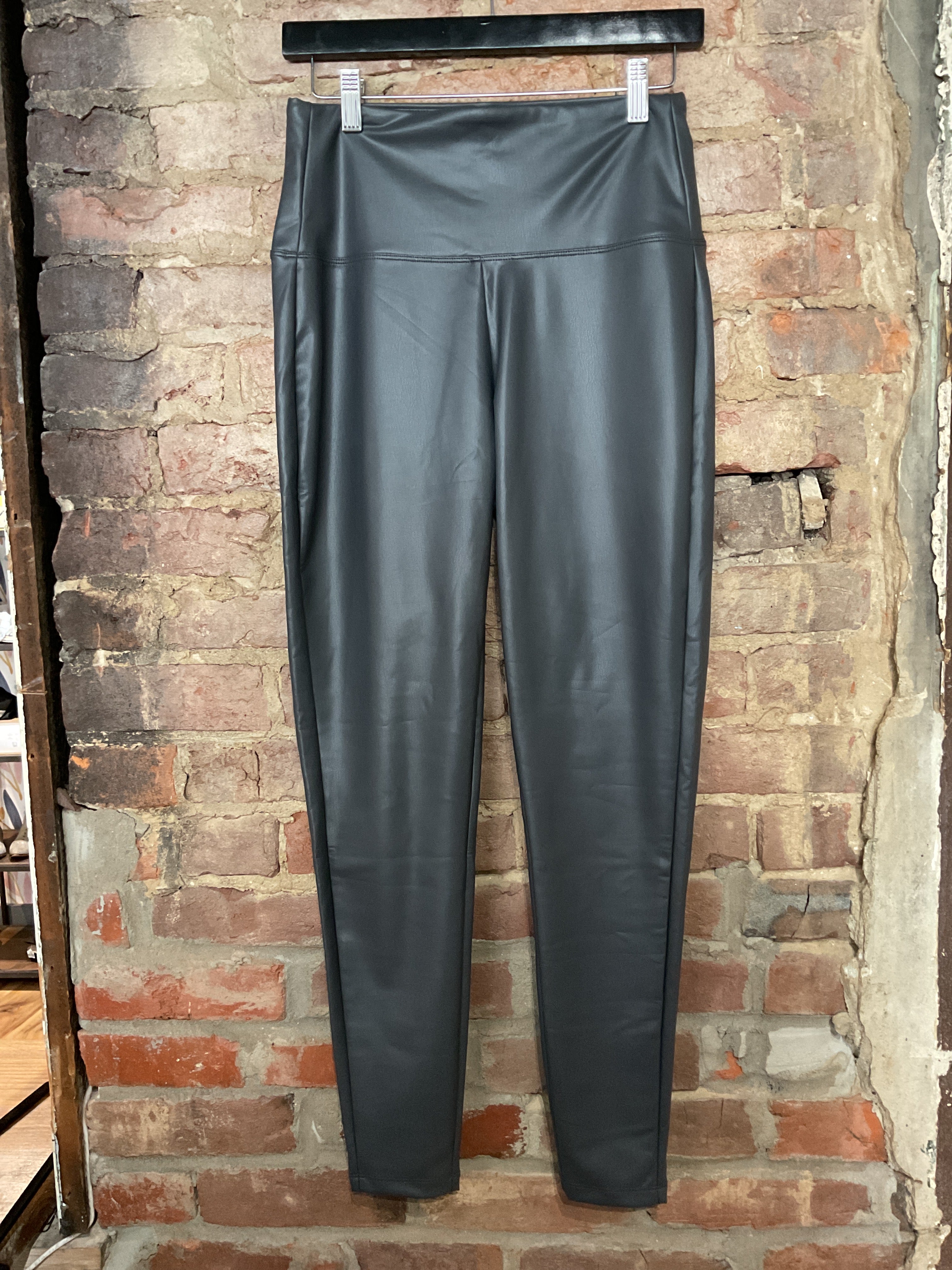 Grey Leather Legging