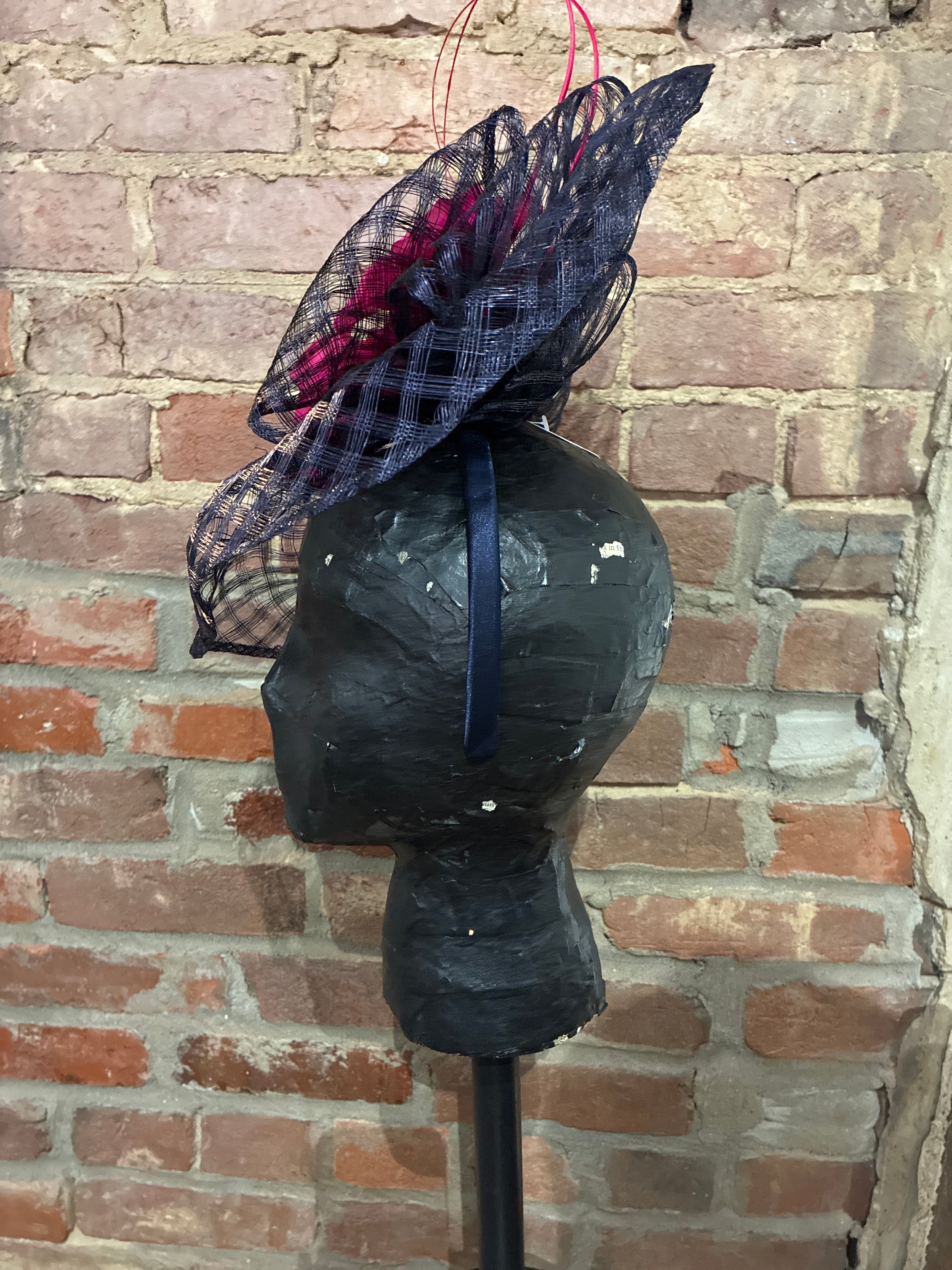 Giovanno Pink & Navy Fascinator