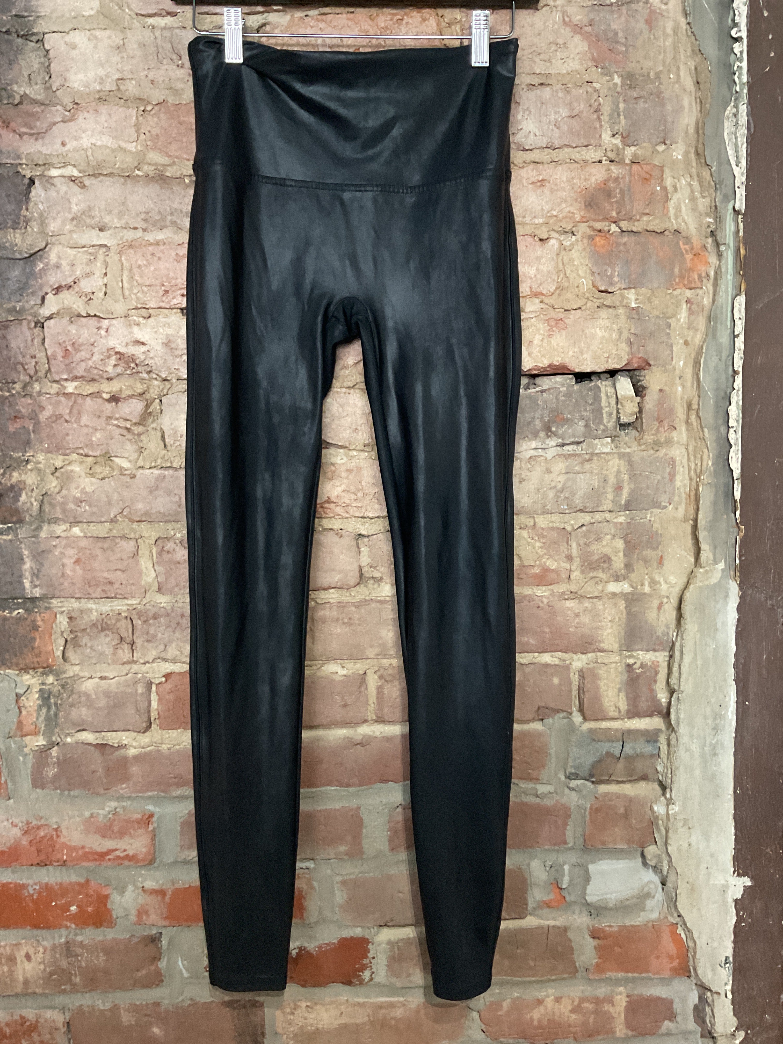 Spanx Black Leather Leggings XL