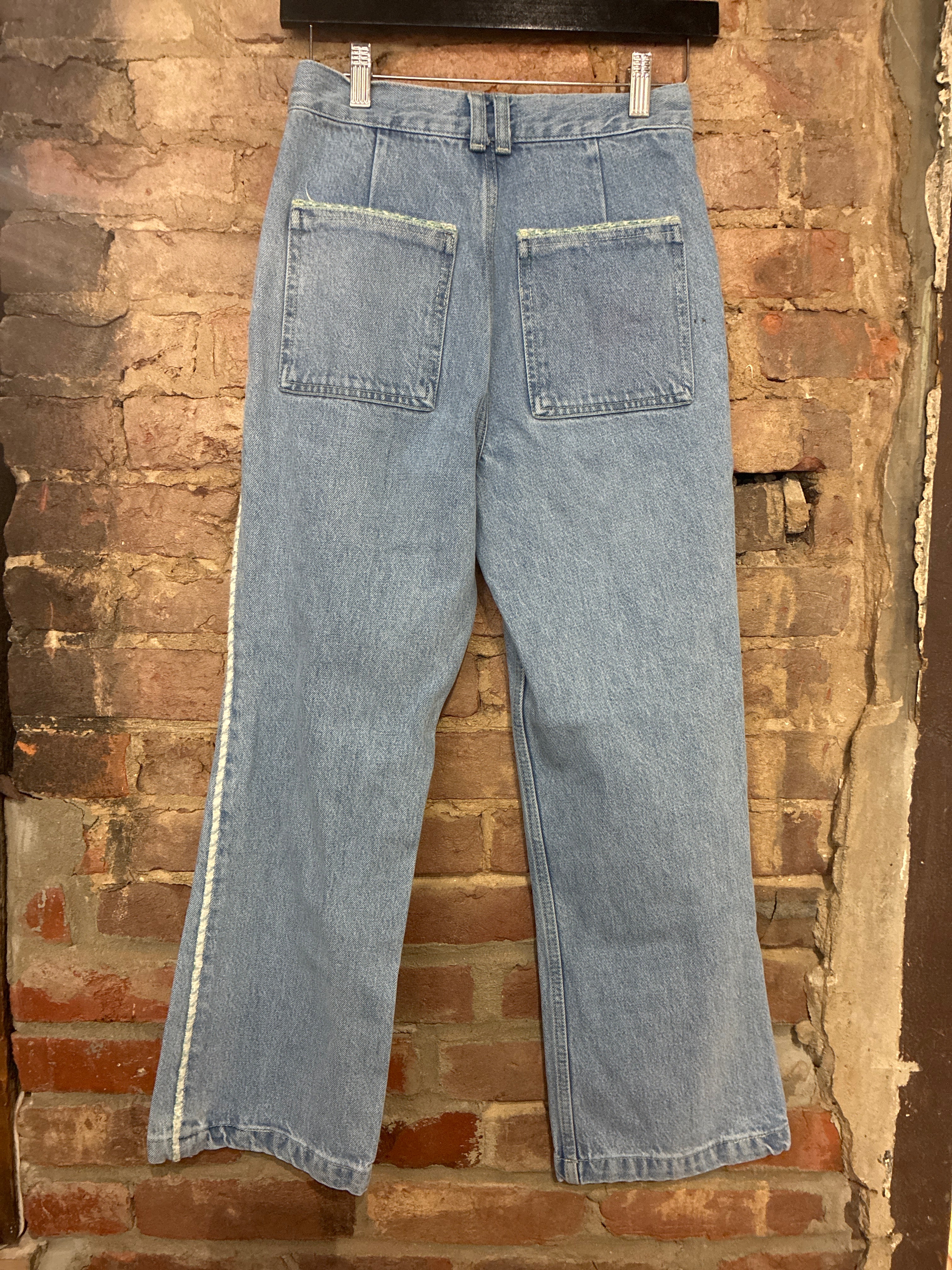 ZARA High Waisted Tweed Embrodered Jeans 24