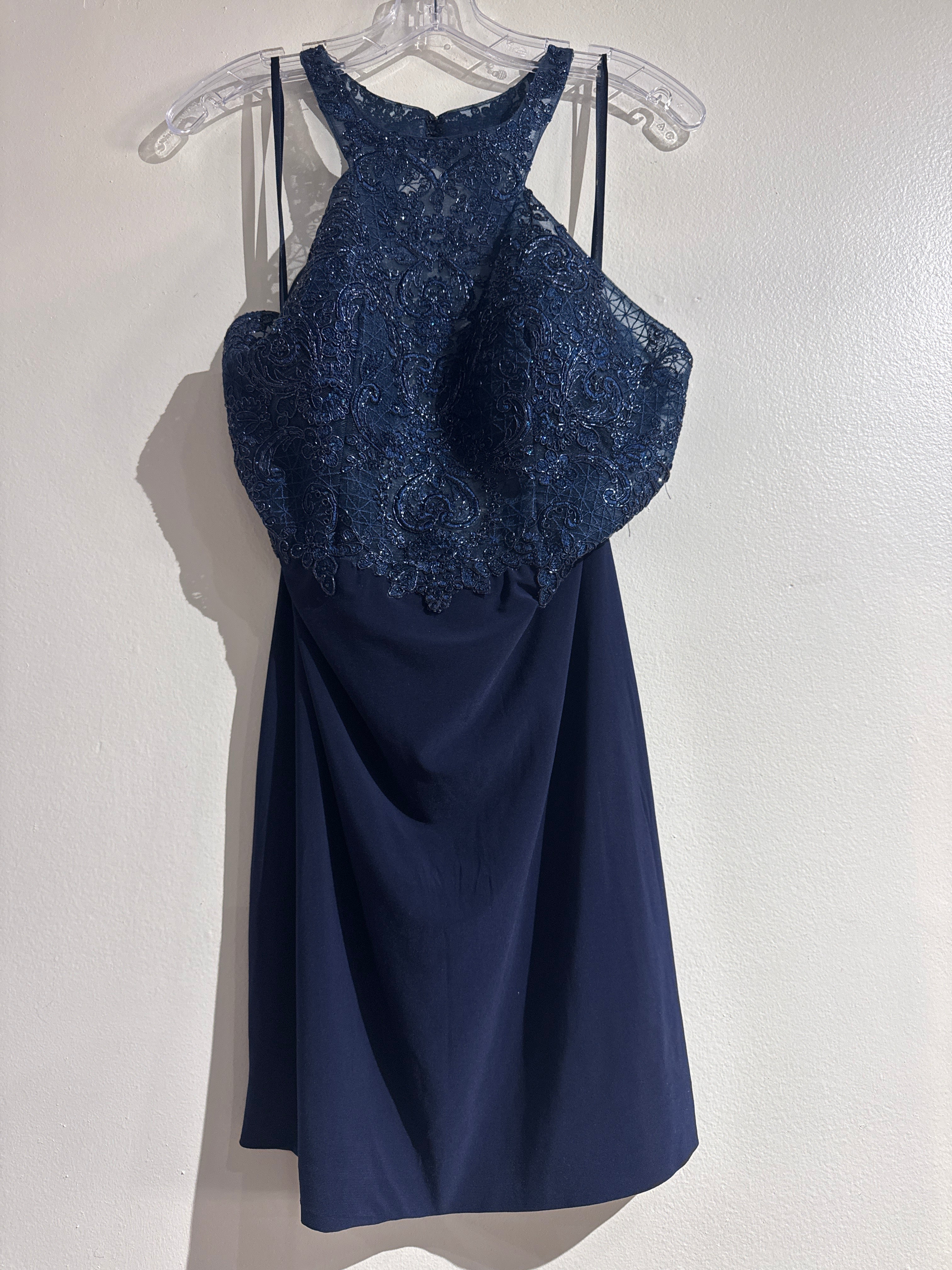 Navy Formal Mini Dress