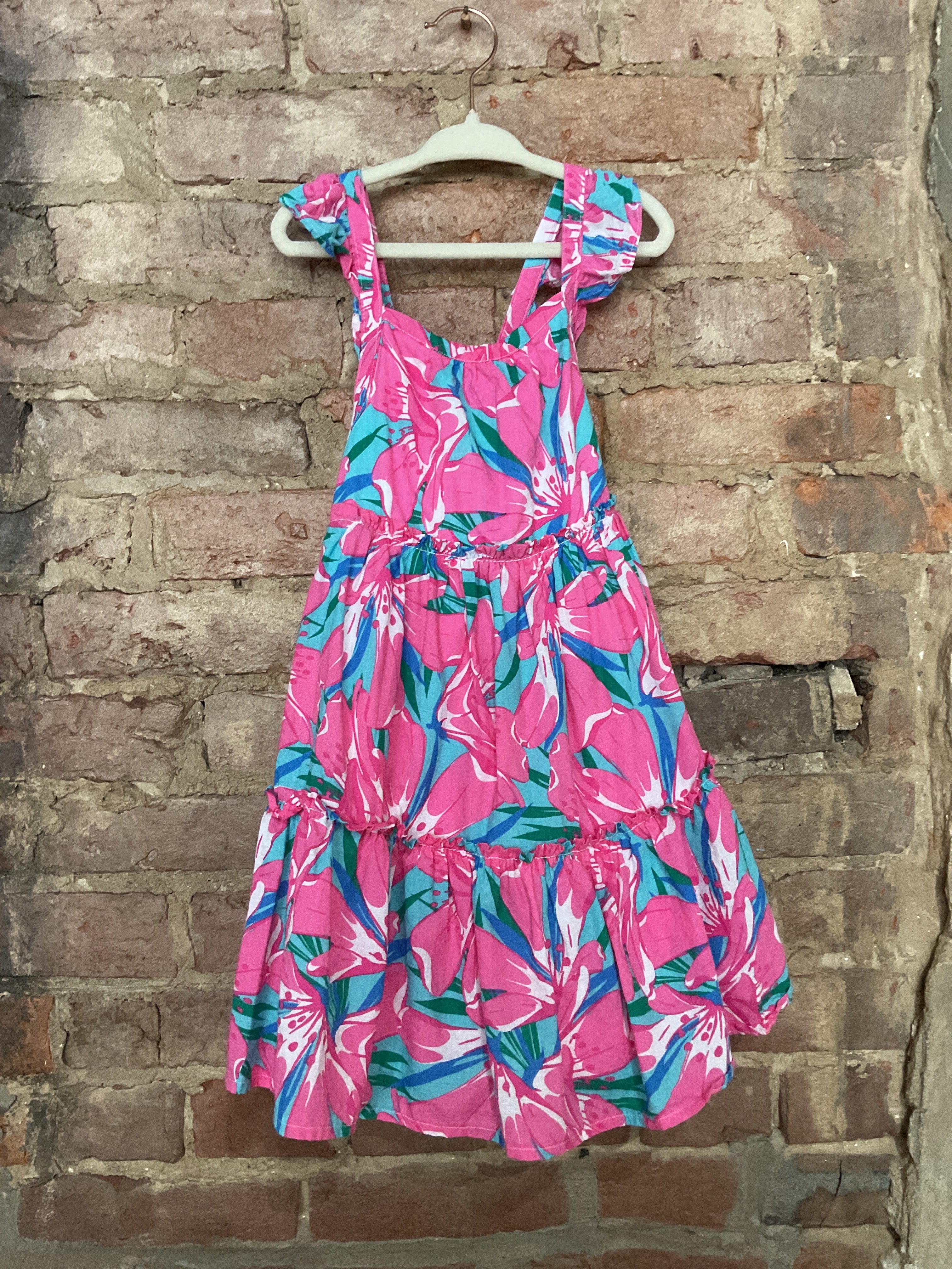 GIRLS Tropical Print Pink Sundress - 5T