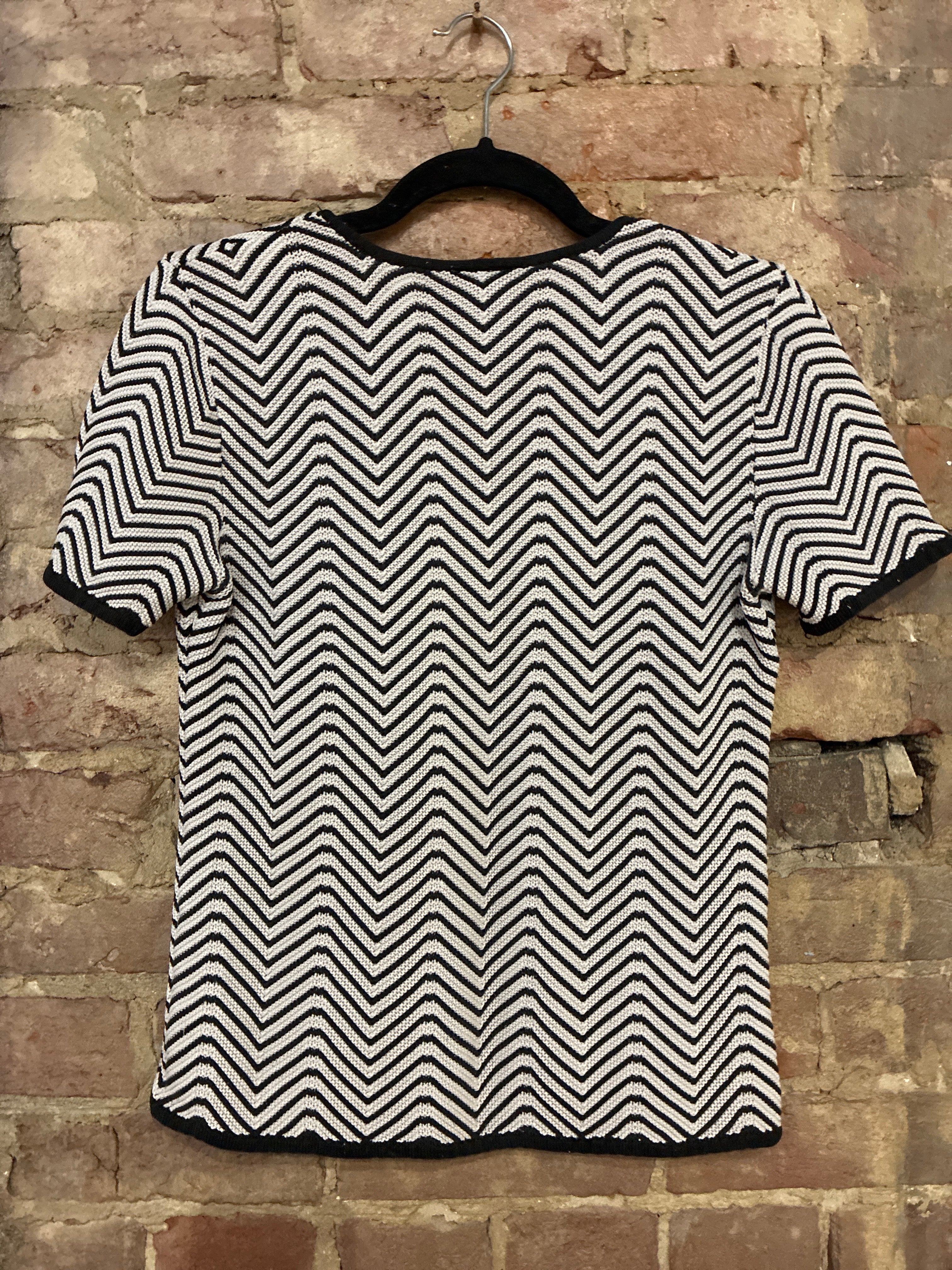 Talbots Chevron Knit Silk Top