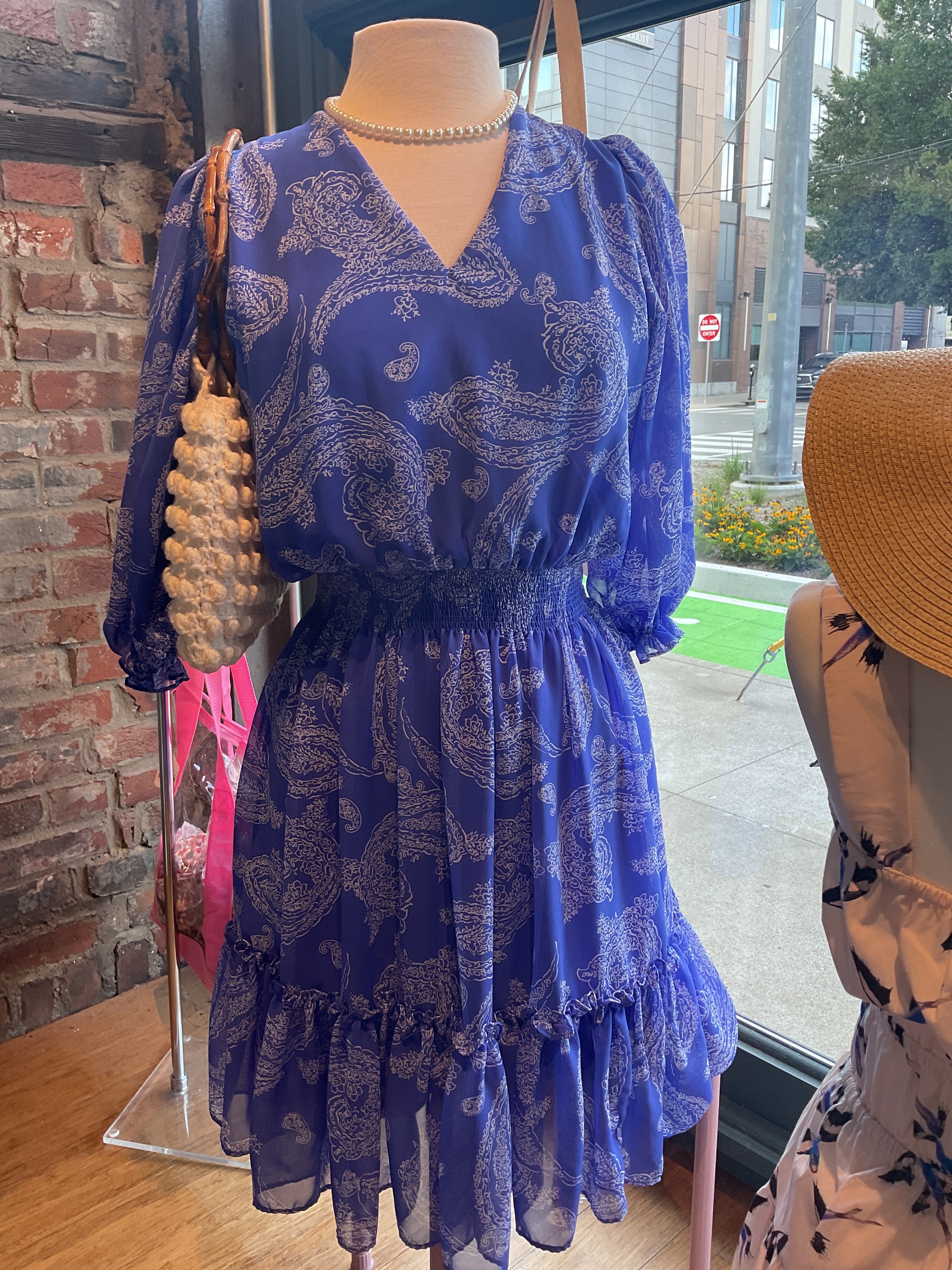 Just Taylor Blue Paisley Dress 2