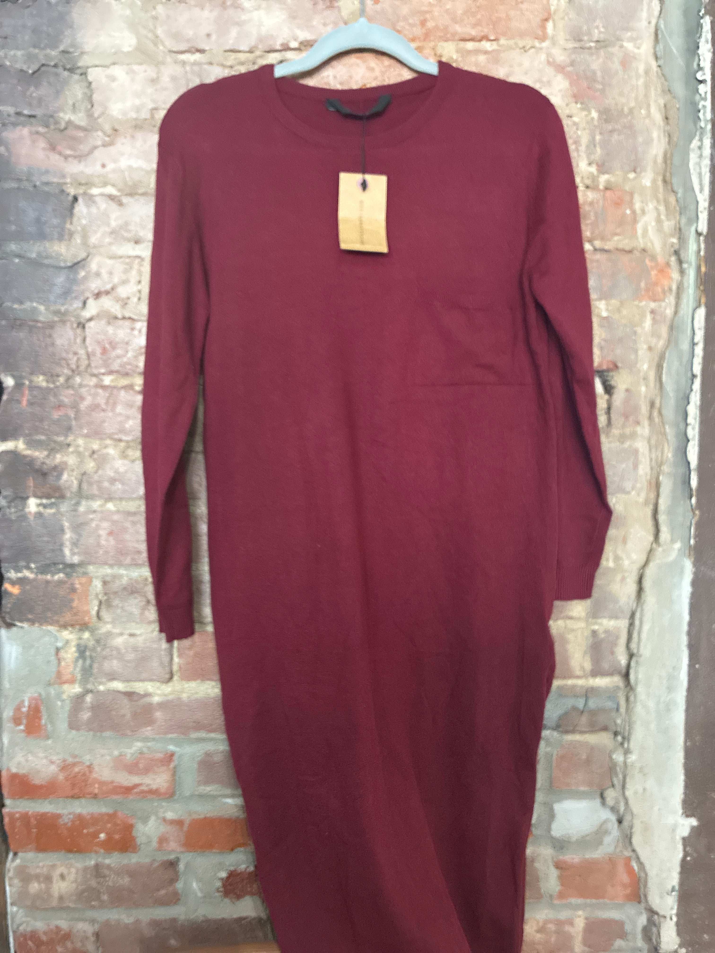 Knot Sisters Burgundy Sweater Dress