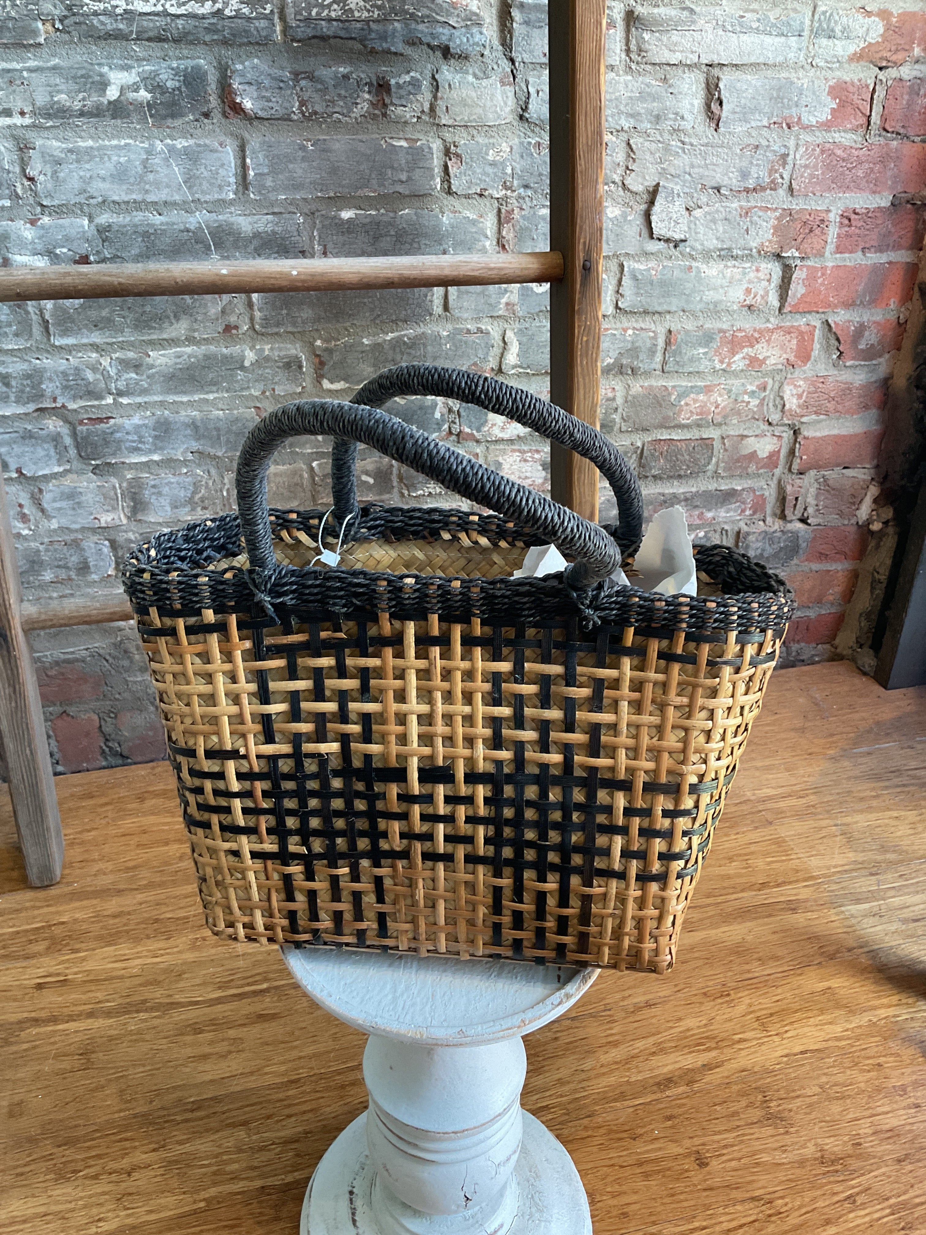 Black & Tan Woven Bag
