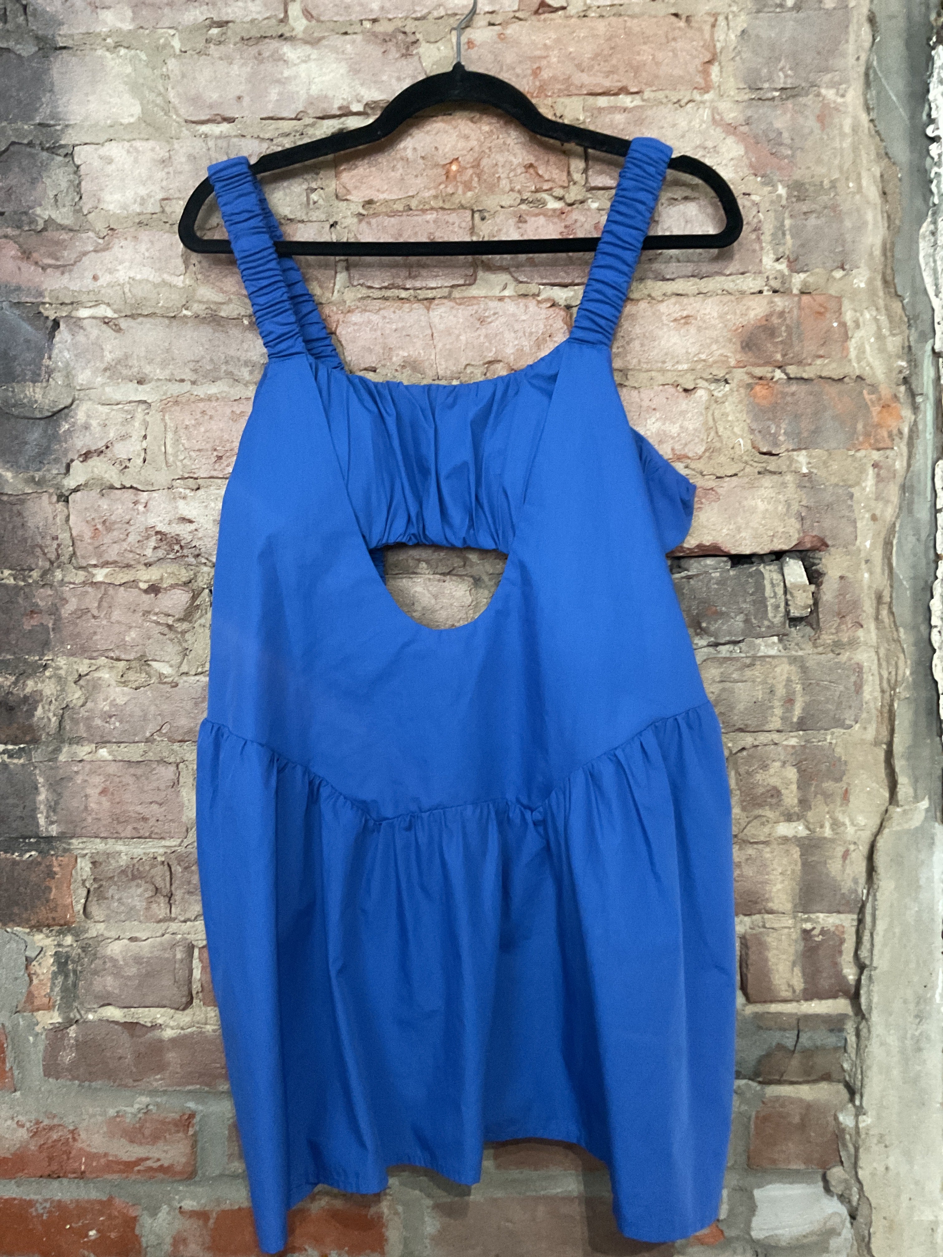 Royal Blue Scrunch Tank Mini Dress L