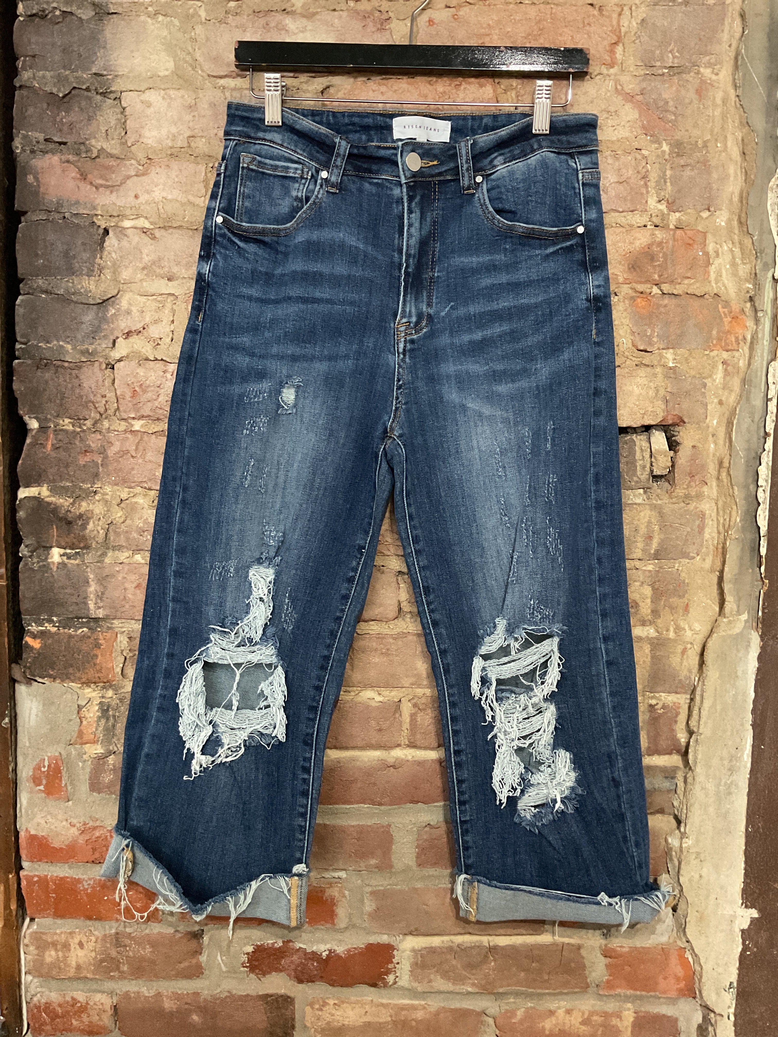 Distressed Cuffed Jeans