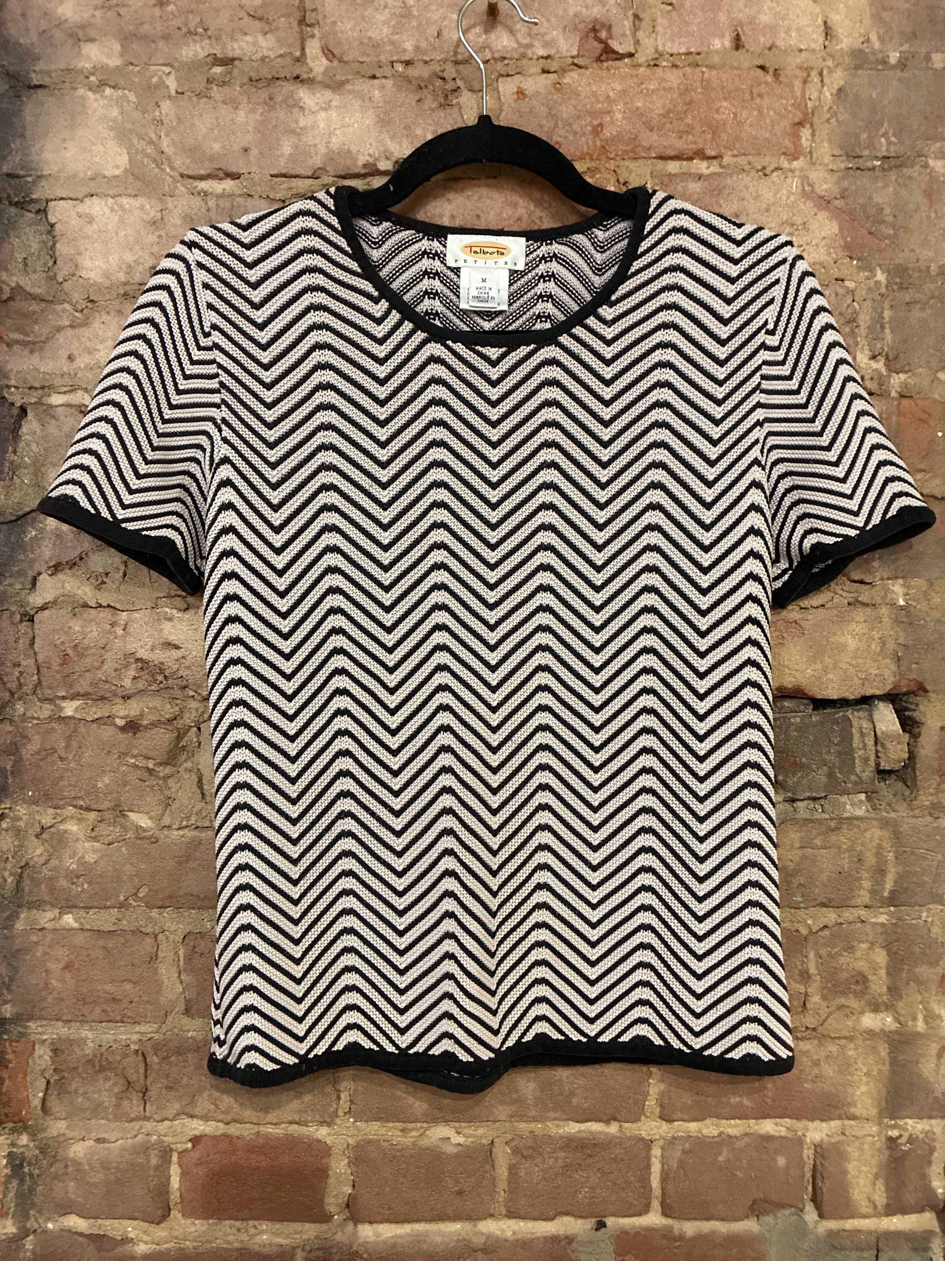 Talbots Chevron Knit Silk Top
