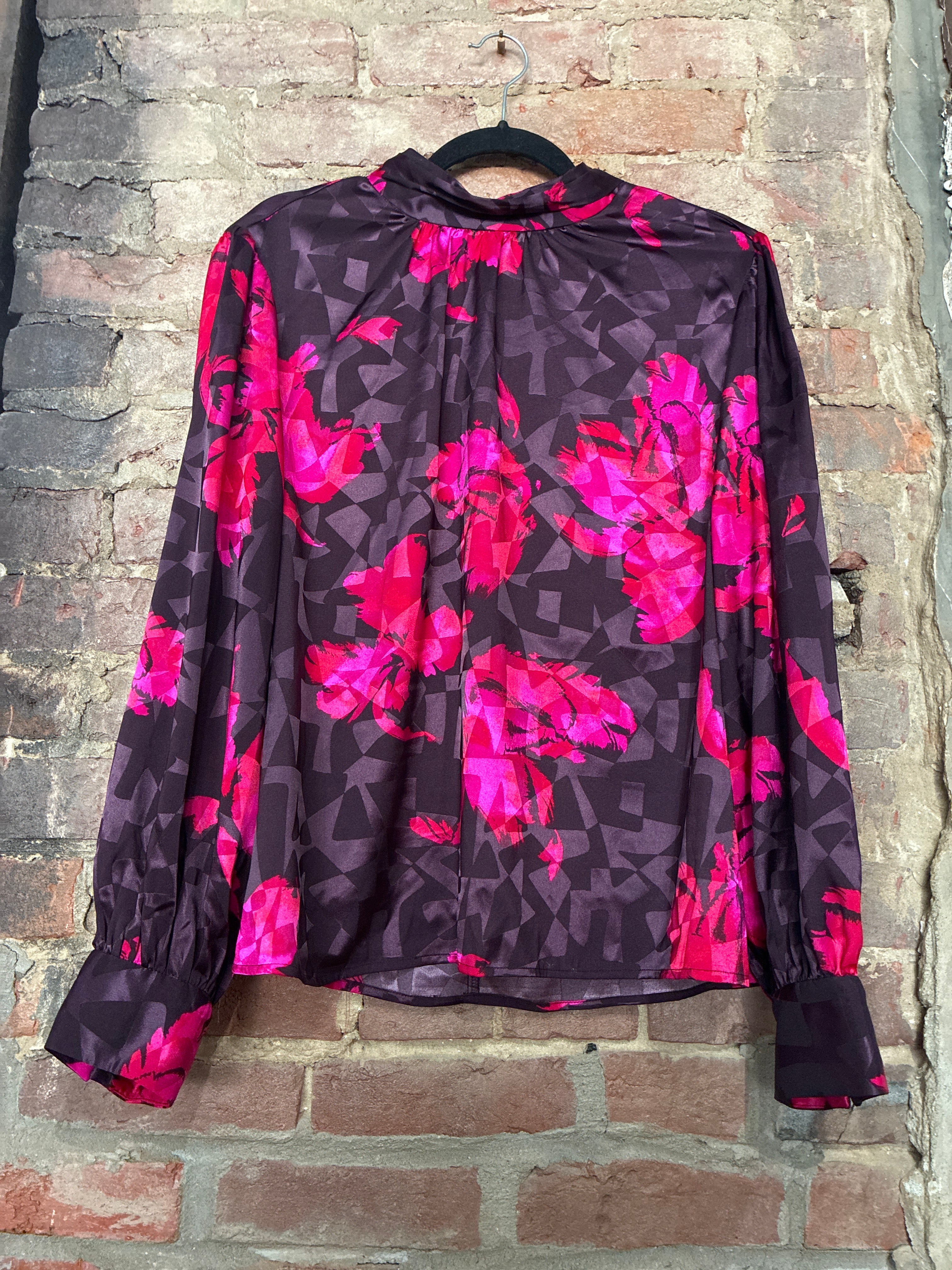 Berry Floral Blouse - XL
