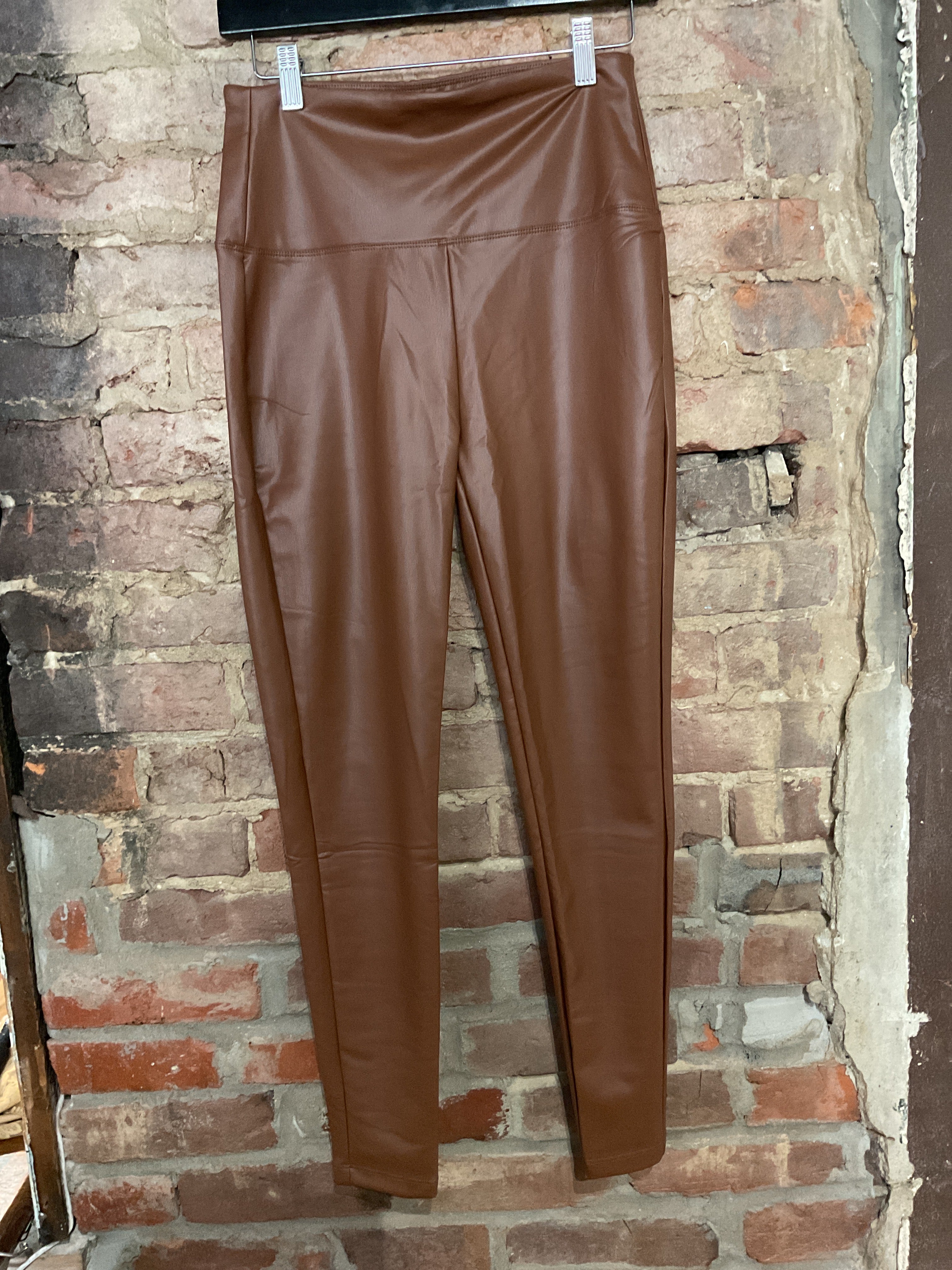 Brown Leather Leggings