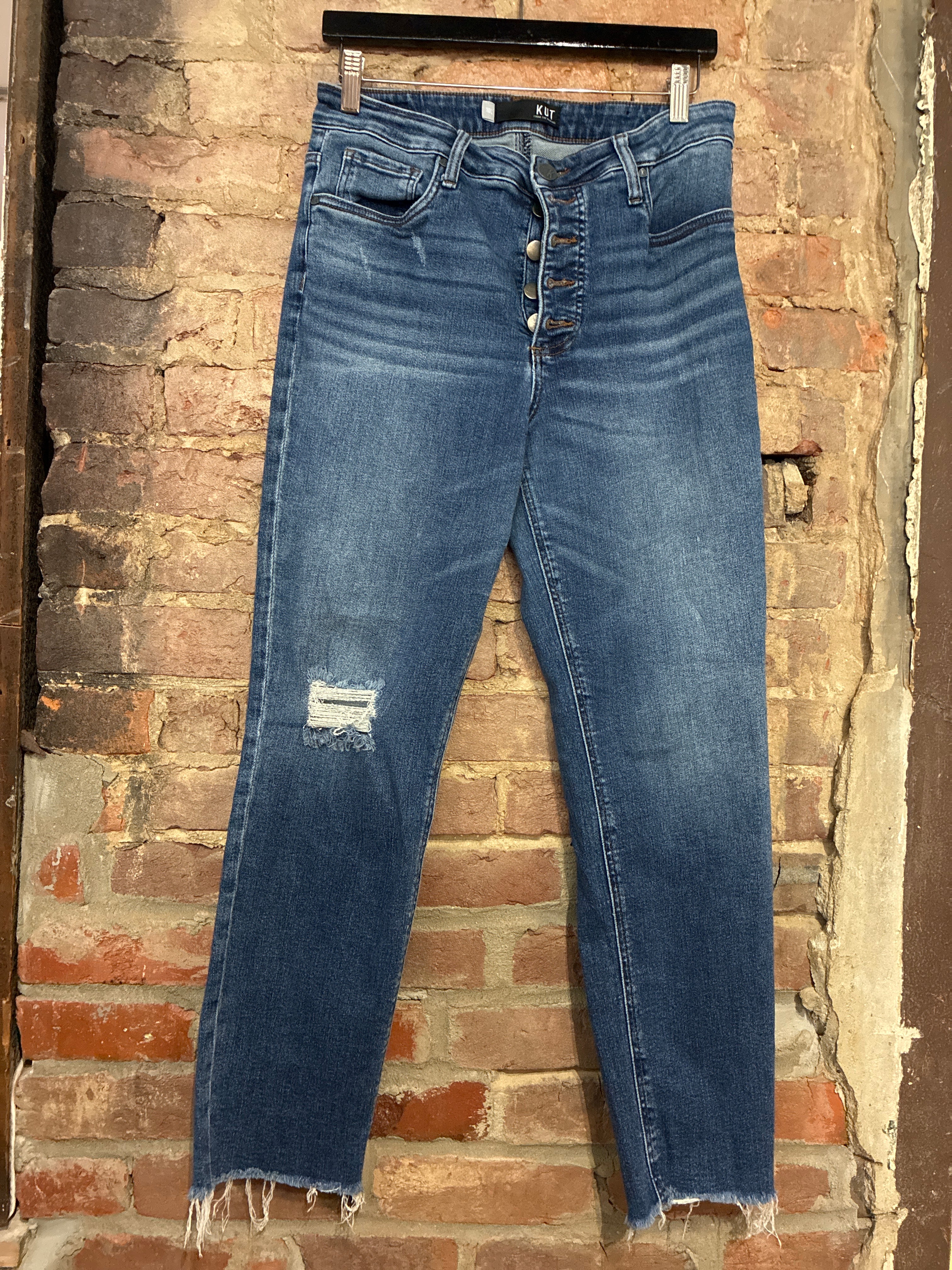 KUT Raw Hem Mom Jeans 10L