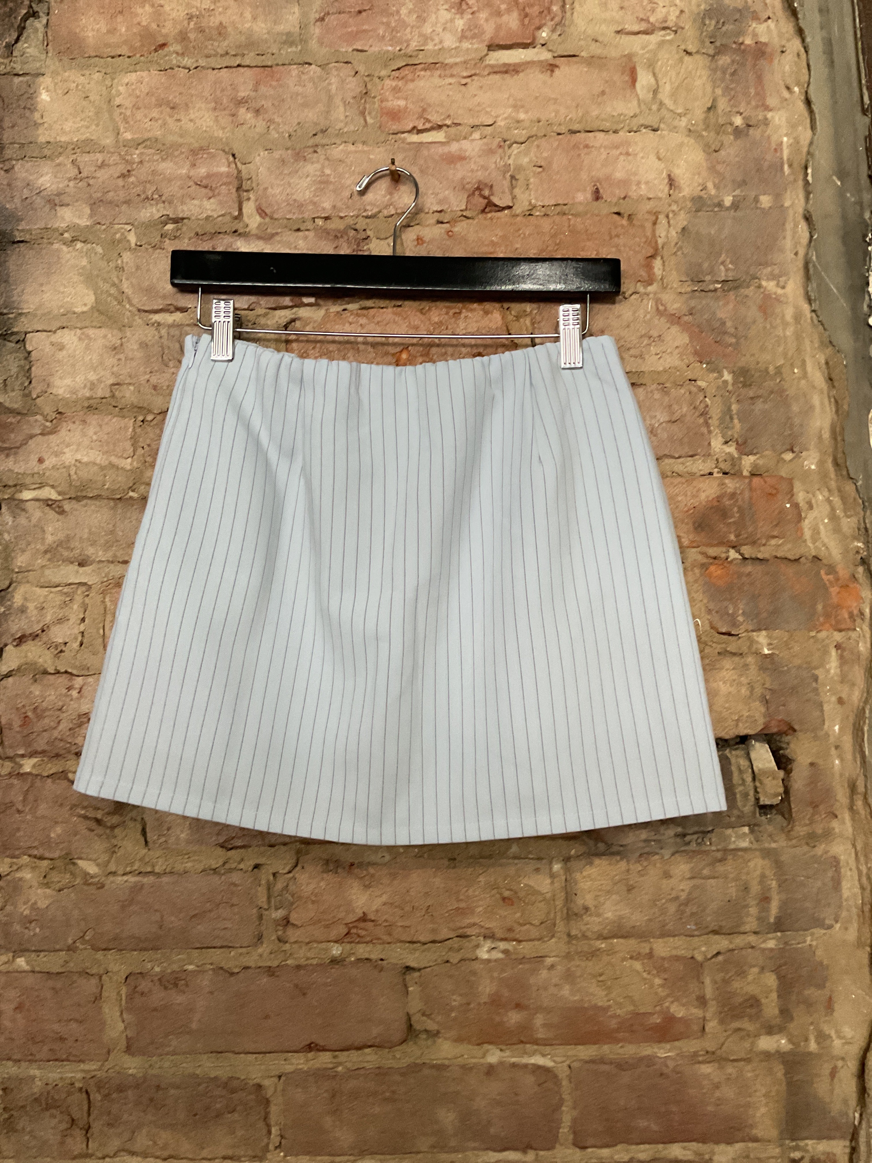 Sincerely Jules Light Blue Pinstripe Skort
