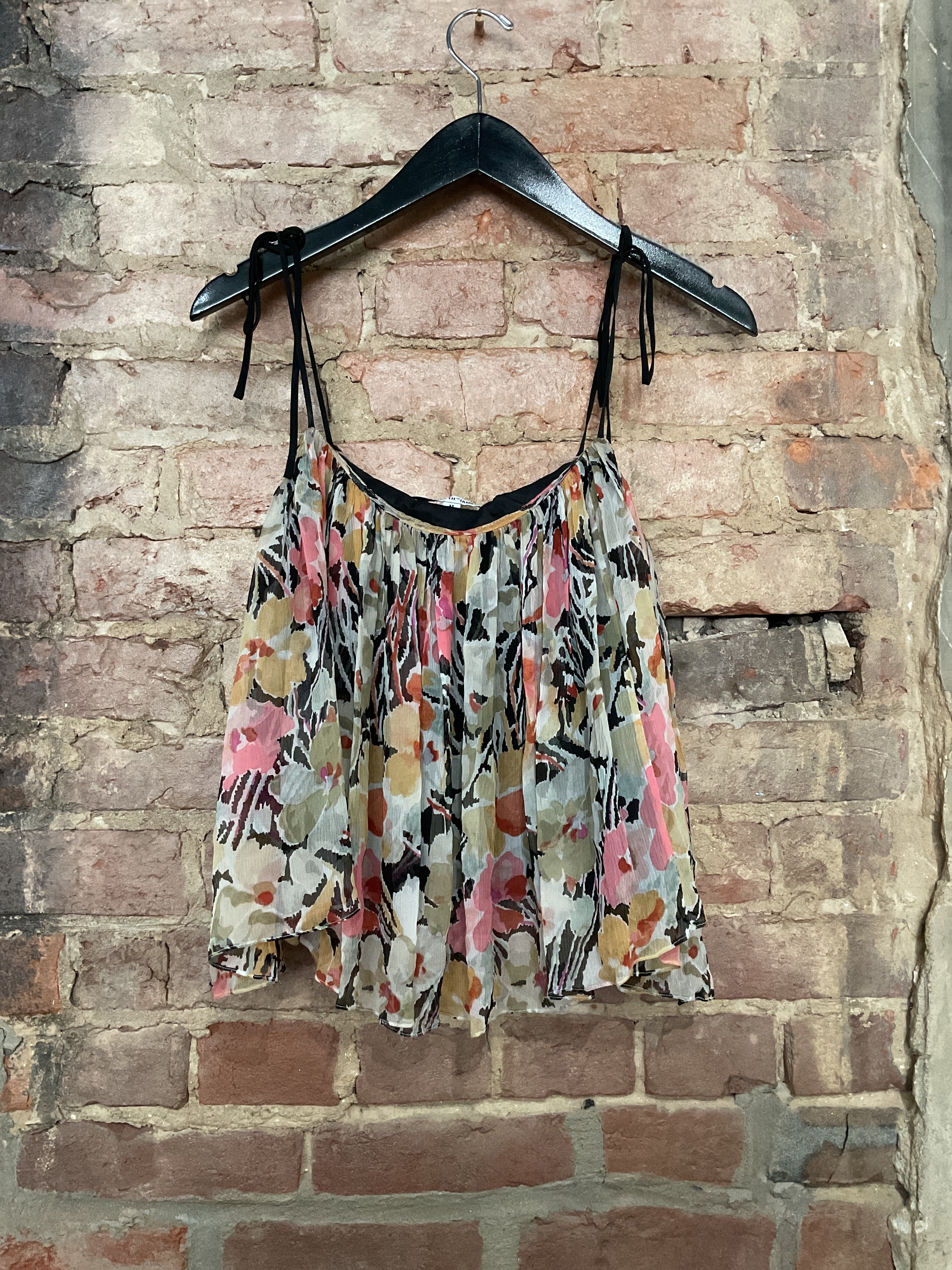 Elizabeth & James Silk Foral Tie Top