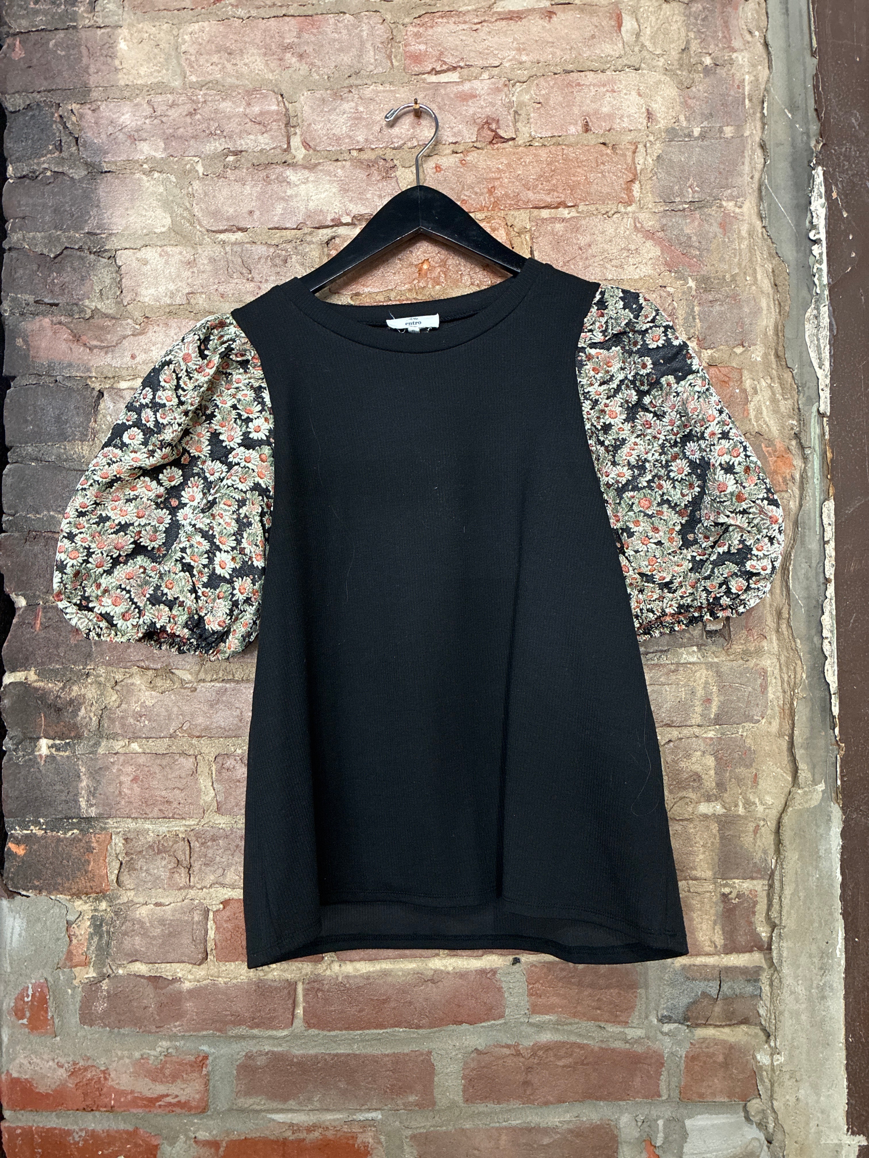 Entro Floral Puff Sleeve Top
