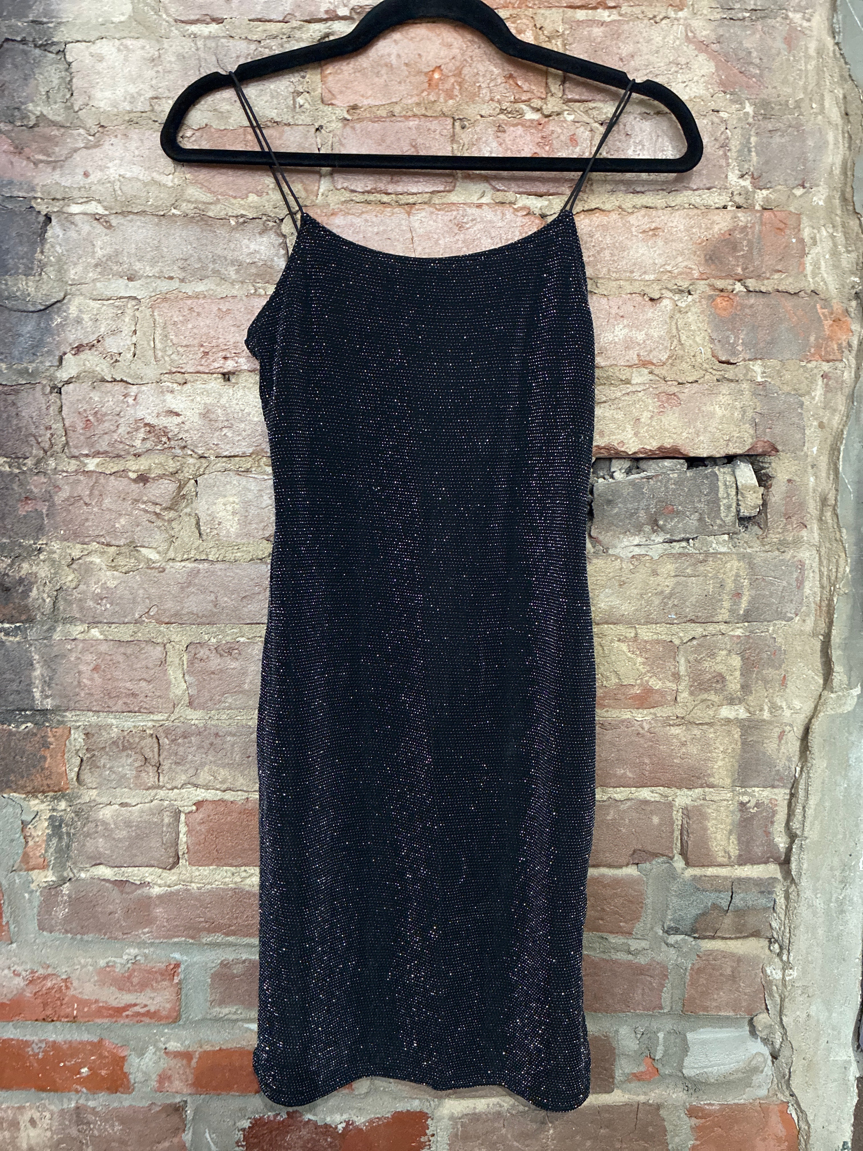 Black Slinky Slip Dress