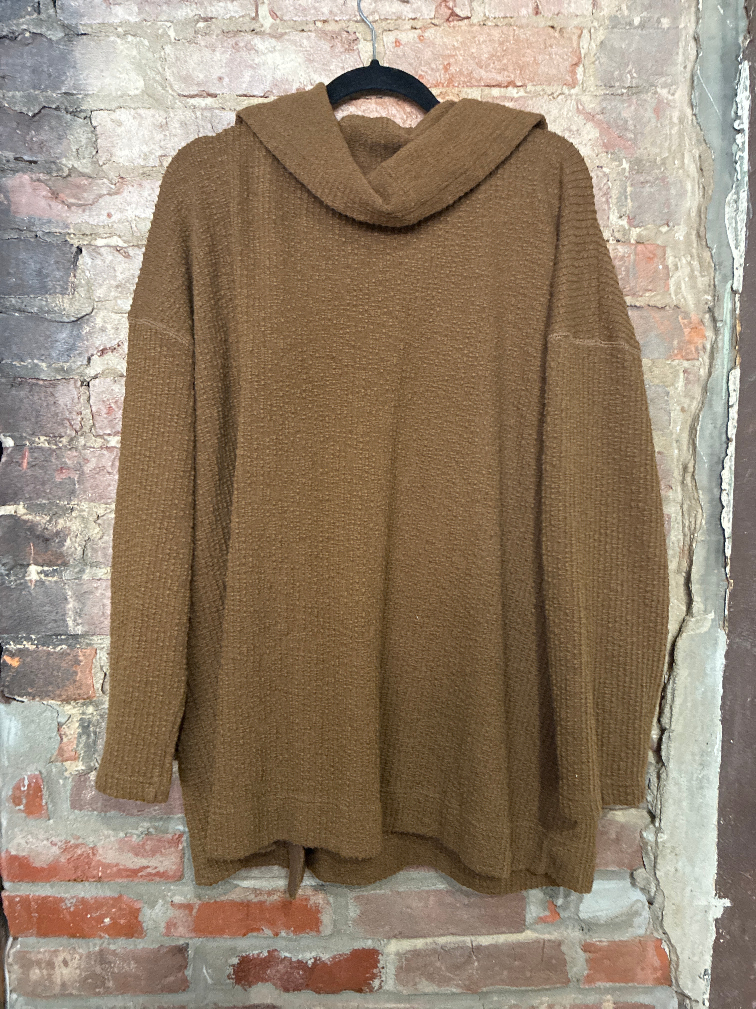 Free People Brown Knit Beach Shawl M