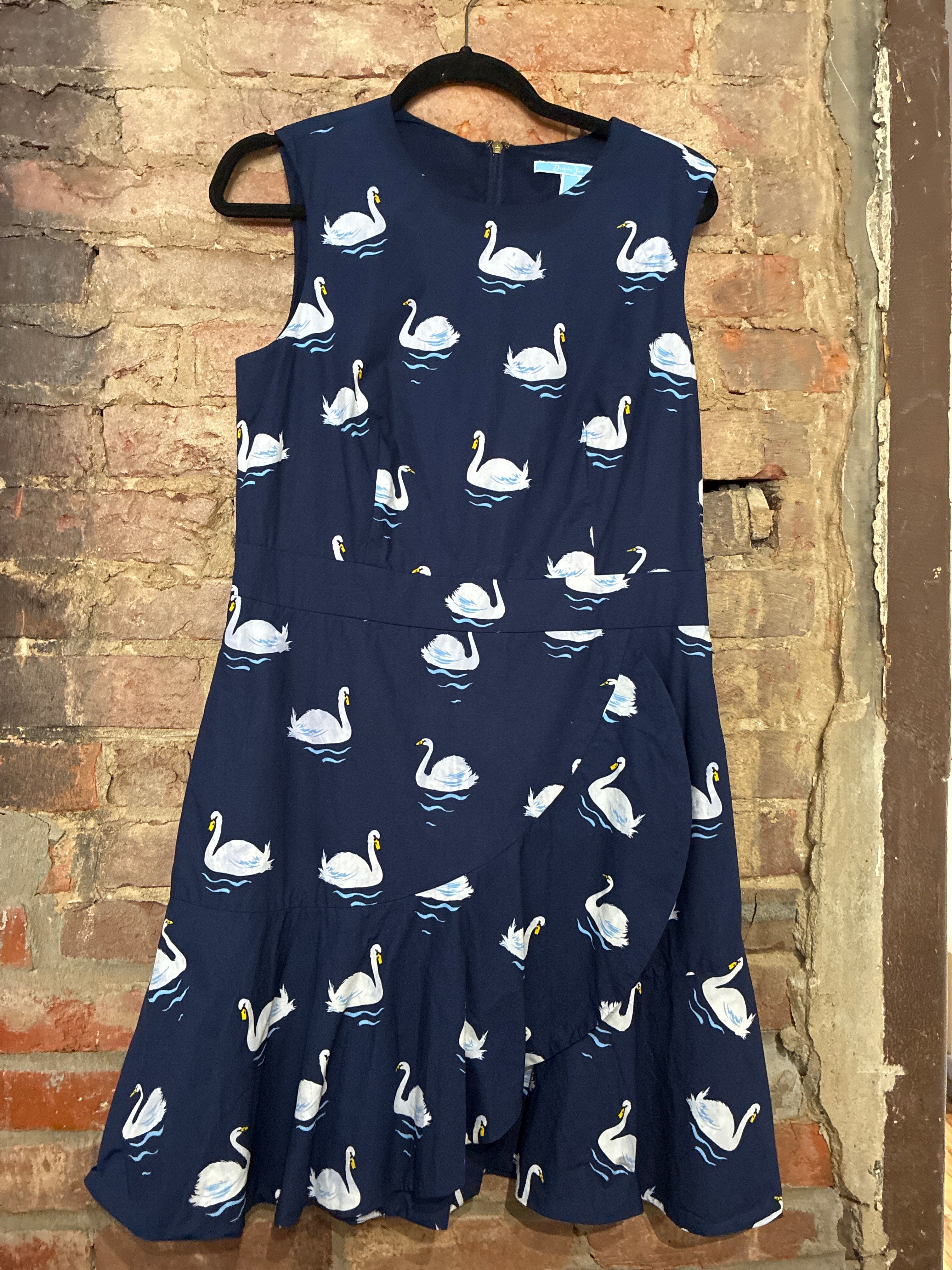 Draper James Navy Swan Dress