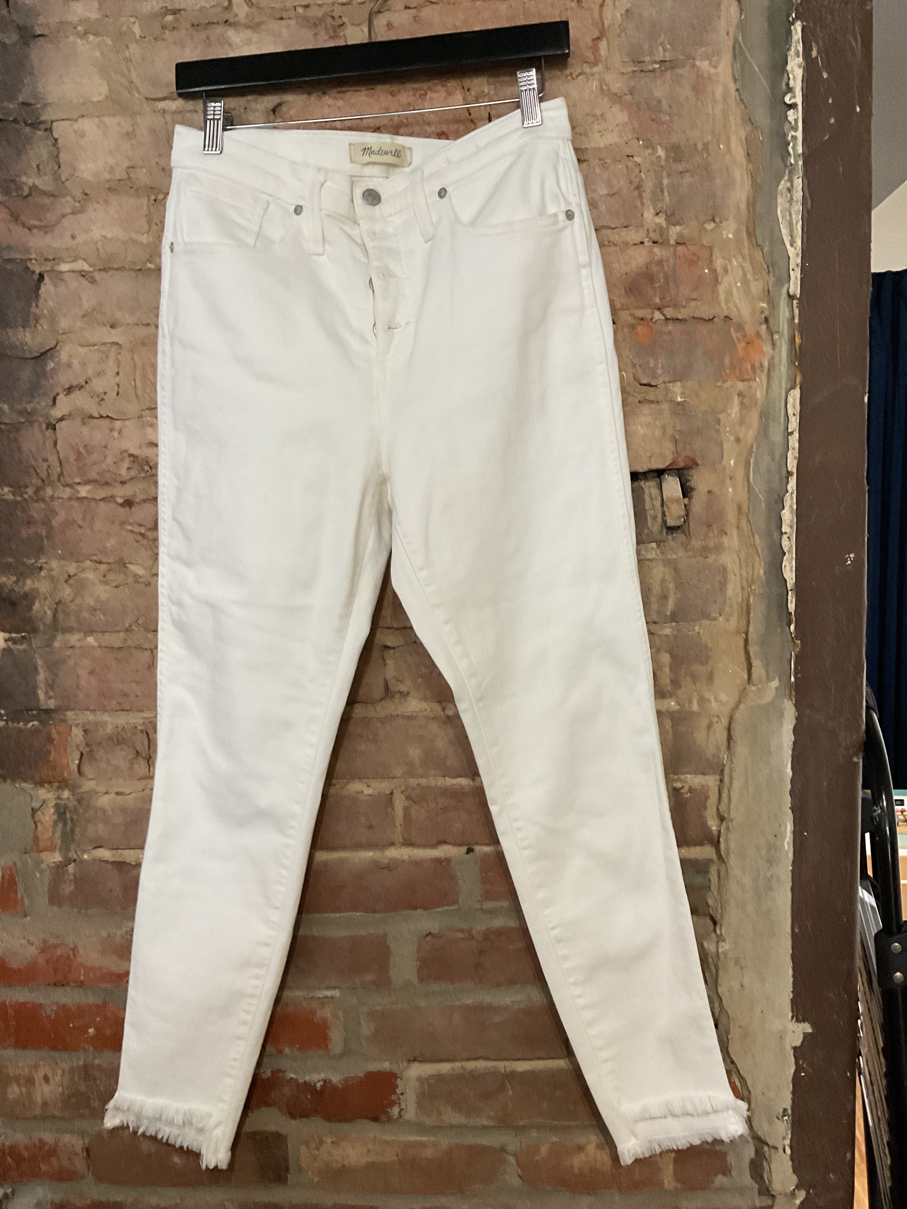 Madewell High Rise Raw Hem Skinny Jeans 29