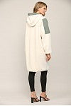 Load image into Gallery viewer, LONG SHERPA HOOD JACKET W/ WOVEN CONTRAST BLOCKING