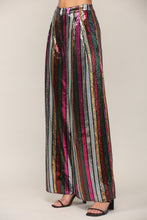 Load image into Gallery viewer, Stripe Sequin Wide Pants