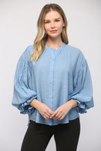 Load image into Gallery viewer, PUFF SLEEVE BUTTON DOWN SHIRT