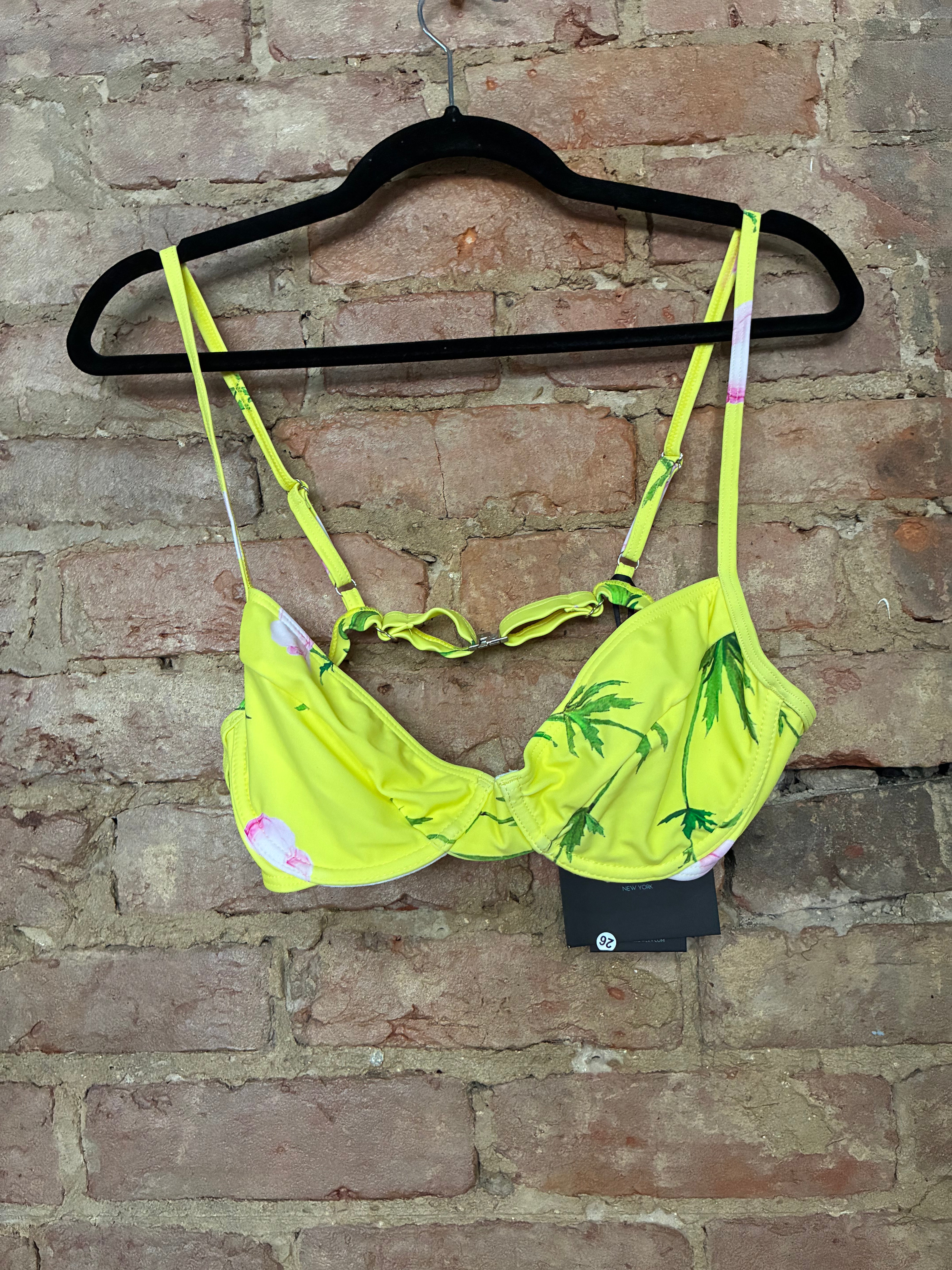 Cynthia Rowley Mia Yellow Bikini L