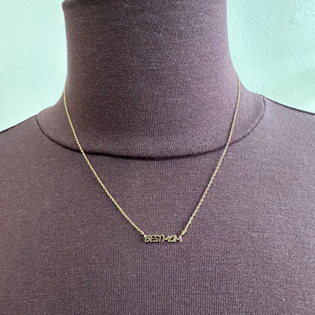 Gold Best Mom Necklace