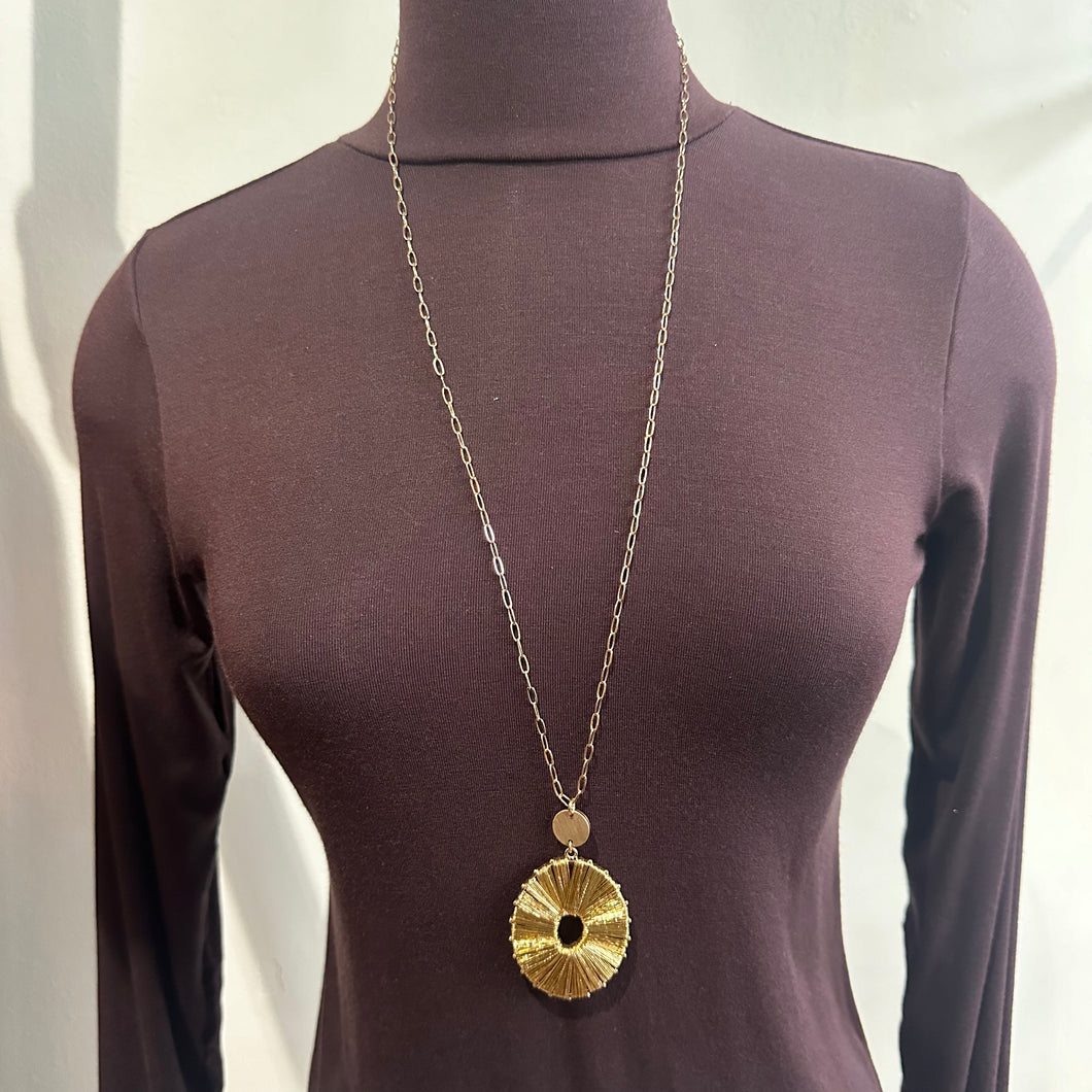 Long Gold Pendent Necklace