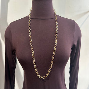 Long Gold Link Necklace