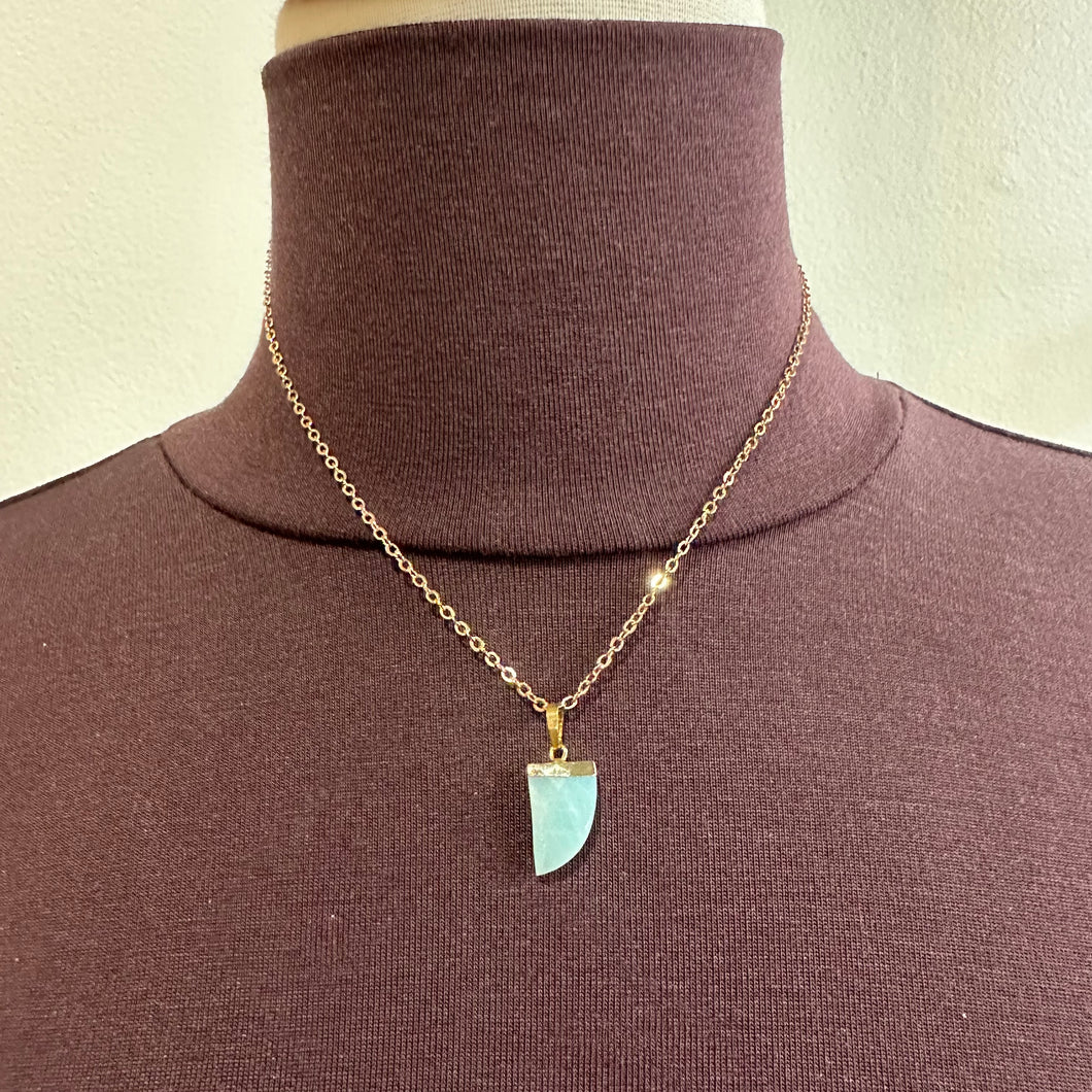 Gold and Blue Arrowhead Necklace