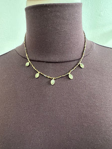 Primrose Bitty Bead Necklace Silver Leaf Jasper