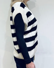 Load image into Gallery viewer, Essential Stripe Sweater Vest- Cream/Black