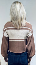 Load image into Gallery viewer, Mock Neck Contrast Striped Sweater