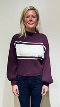 Load image into Gallery viewer, Mock Neck Contrast Striped Sweater