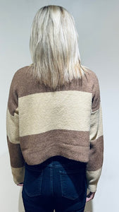 Cropped Blocked Sweater