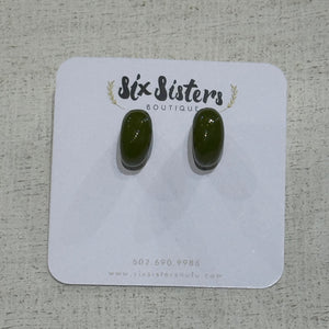 Small Army Green Hoop Earrings