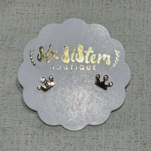 Crown Gold Stud Earrings