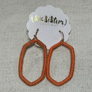 Orange and Gold Dangle Earrings
